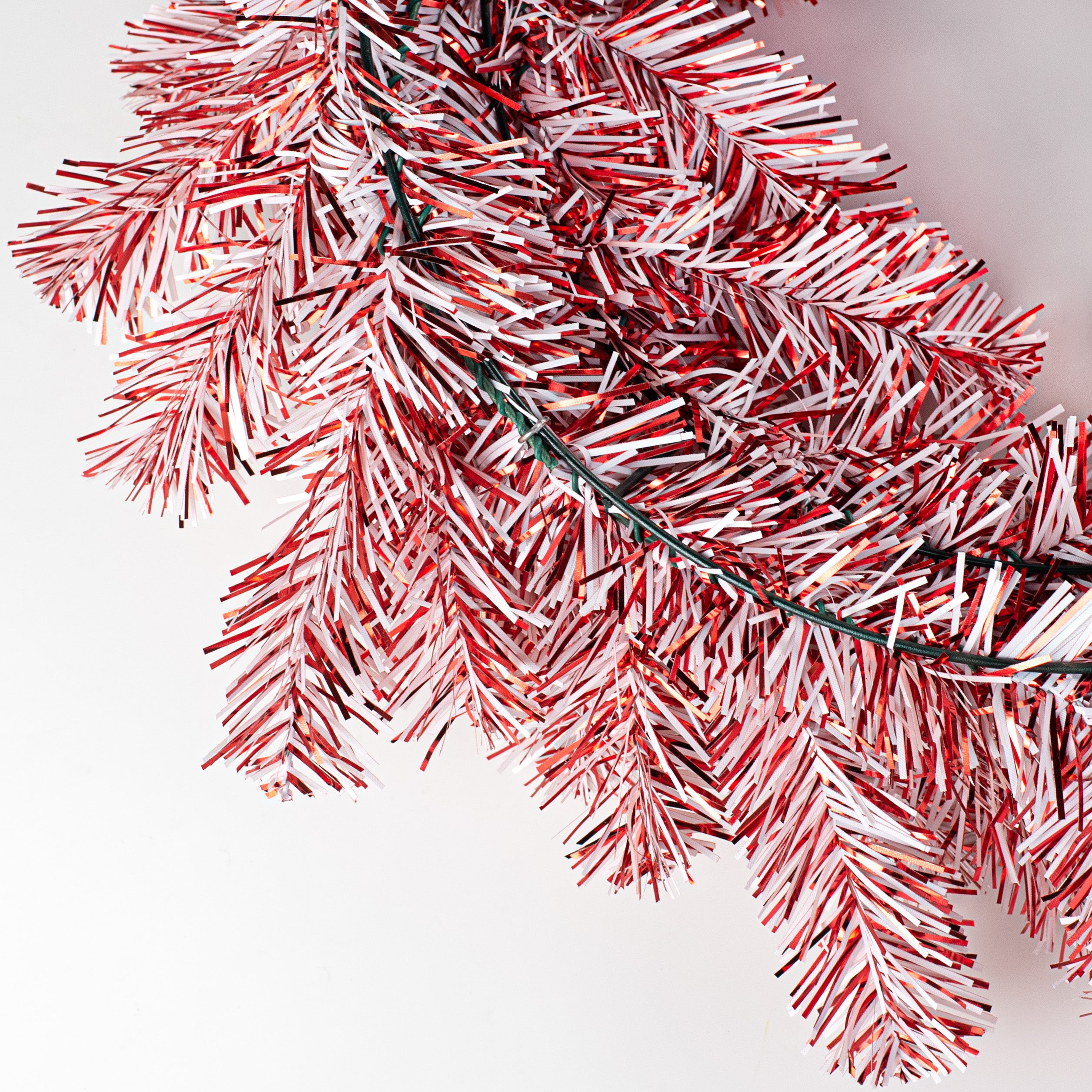 24" PVC Pine Wreath: Red & White detail photo 4