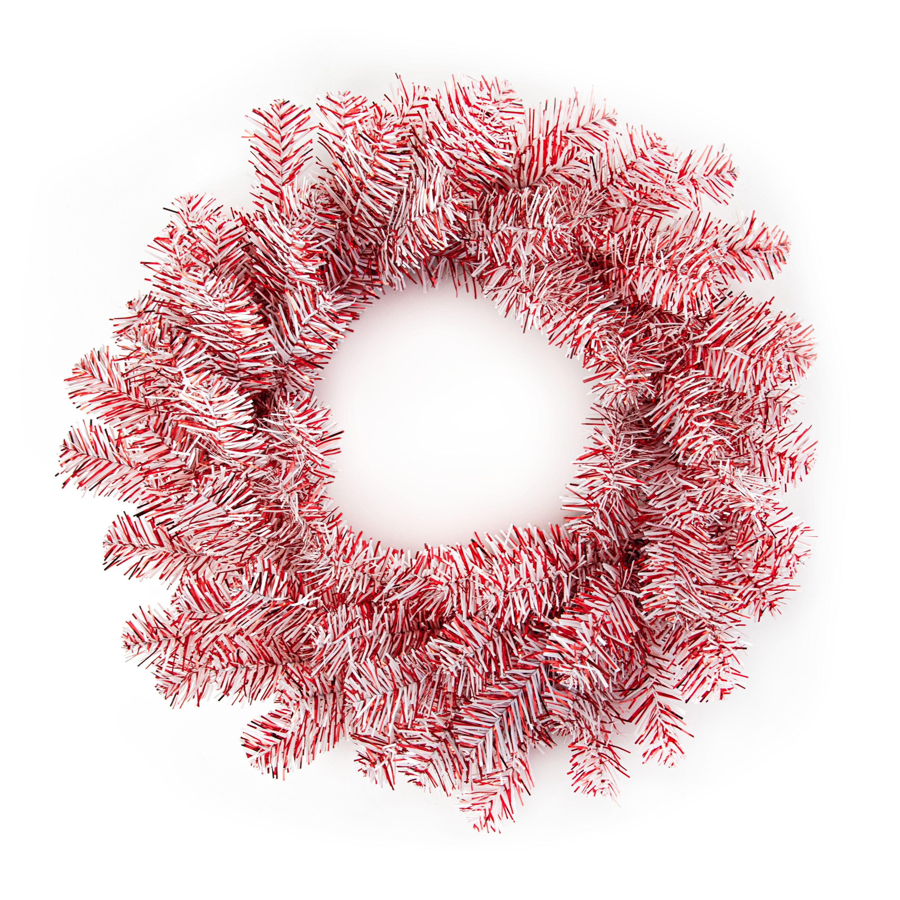 24" PVC Pine Wreath: Red & White Item Number: 85630WR24