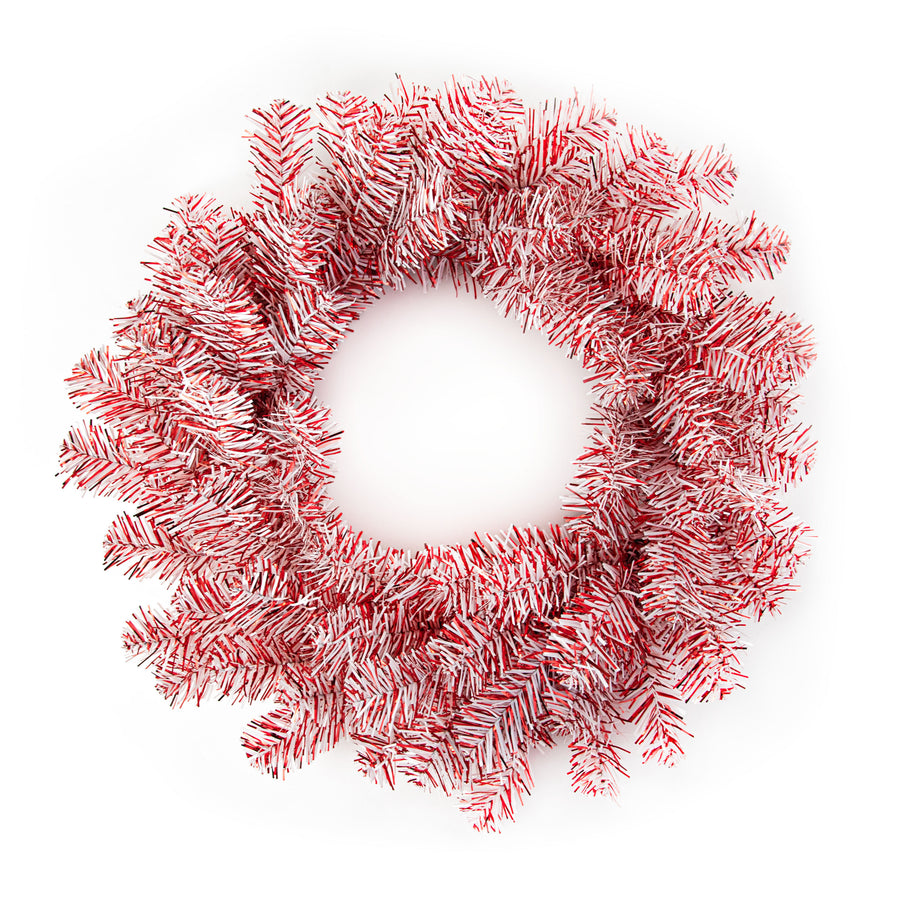 24" PVC Pine Wreath: Red & White Item Number: 85630WR24