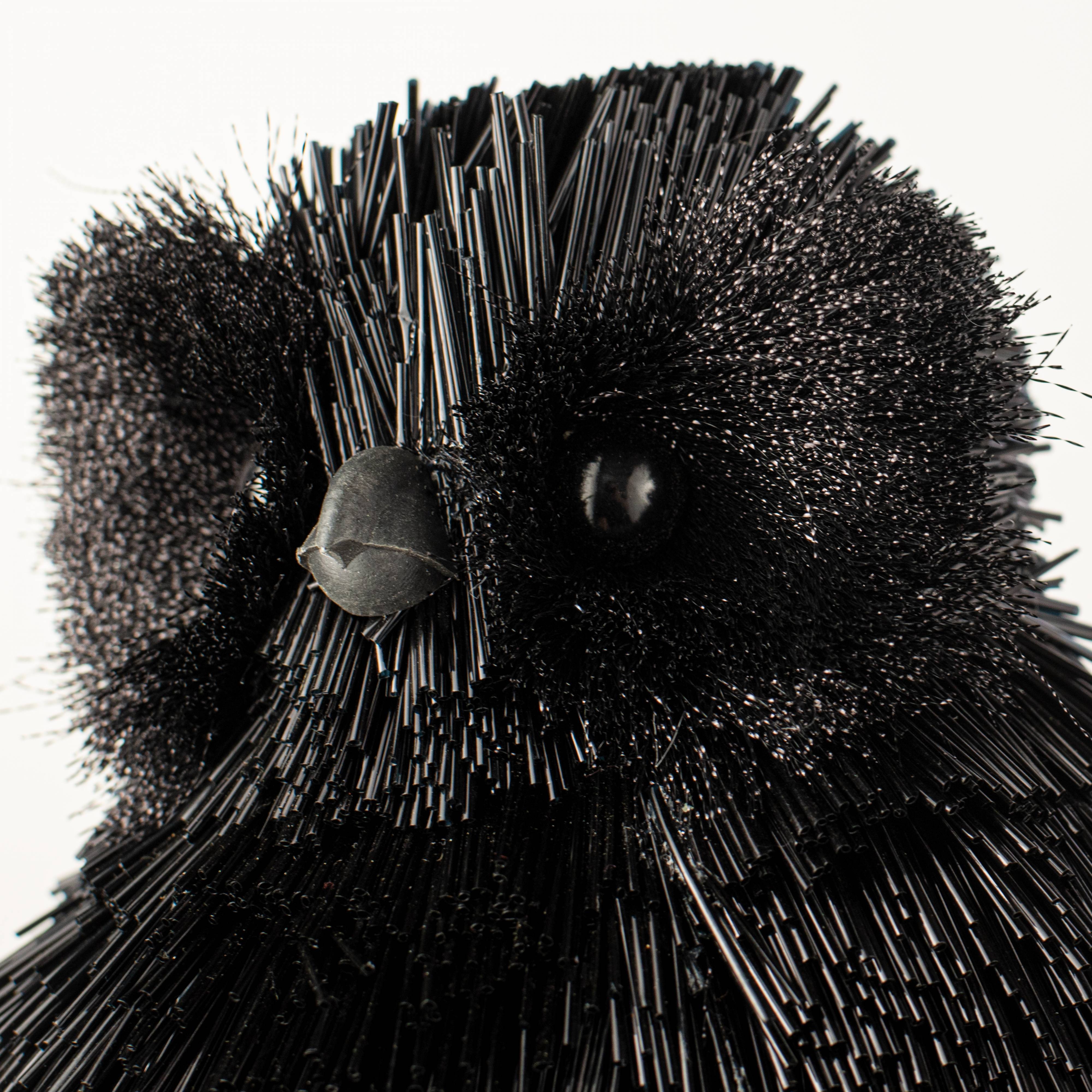 12" PVC & Sisal Owl: Black detail photo 5