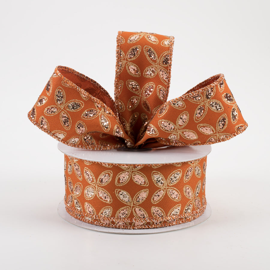 1.5" Quatrefoil Petals Ribbon: Autumn, Rose, Champagne, Gold (10 Yards) Lifestyle Photo