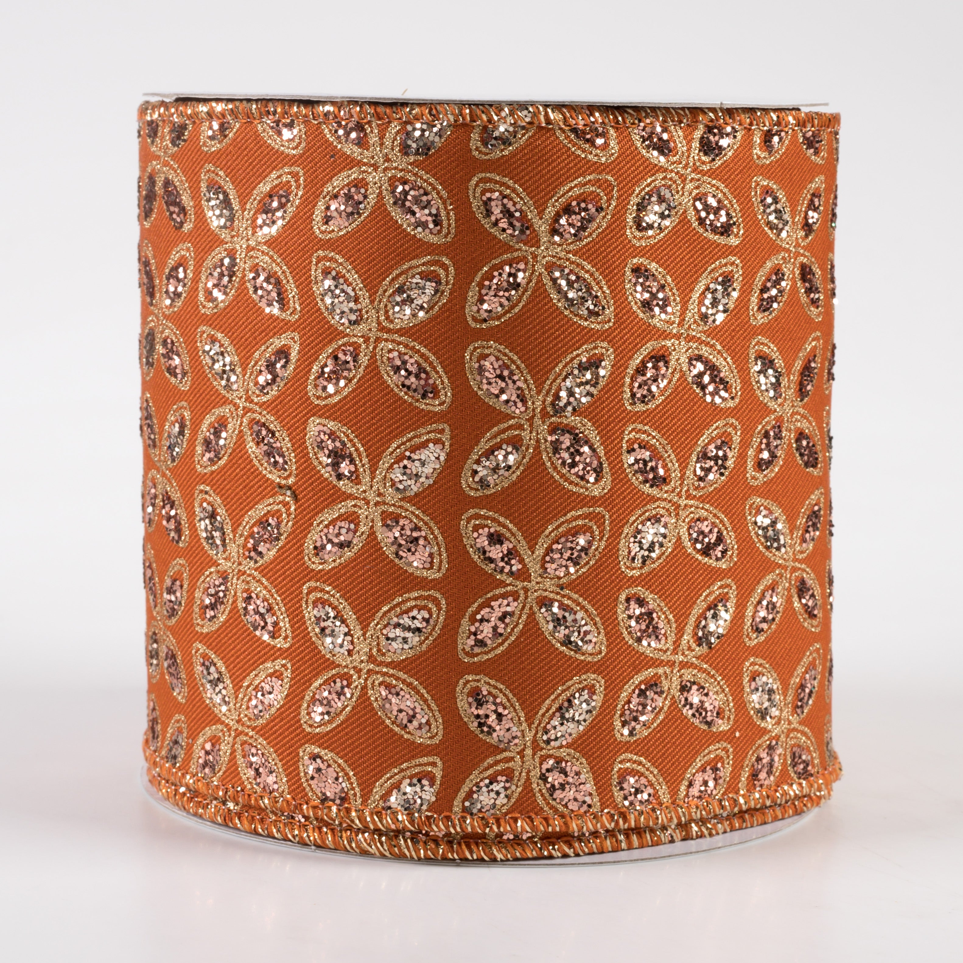 4" Quatrefoil Petals Ribbon: Autumn, Rose, Champagne, Gold (10 Yards)
