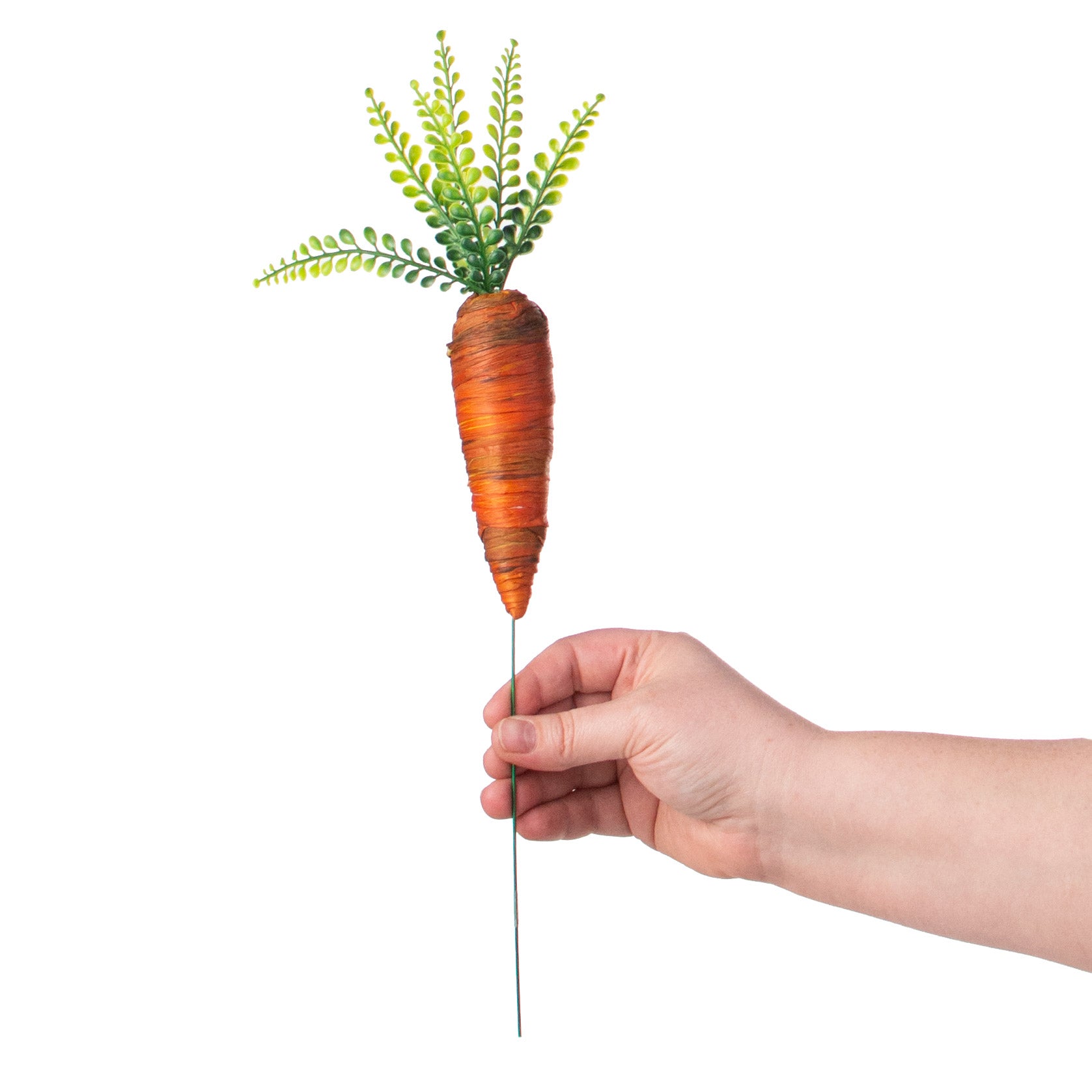 14" Raffia Carrot Pick detail photo 3