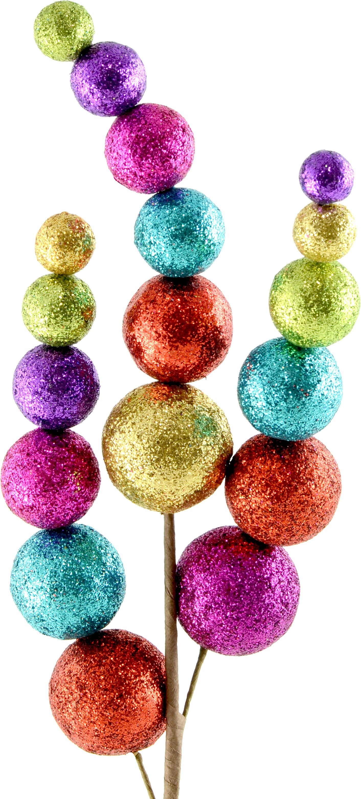 24" Rainbow Metallic Ball Spray: Gold, Lime, Fuchsia, Turquoise Lifestyle Photo