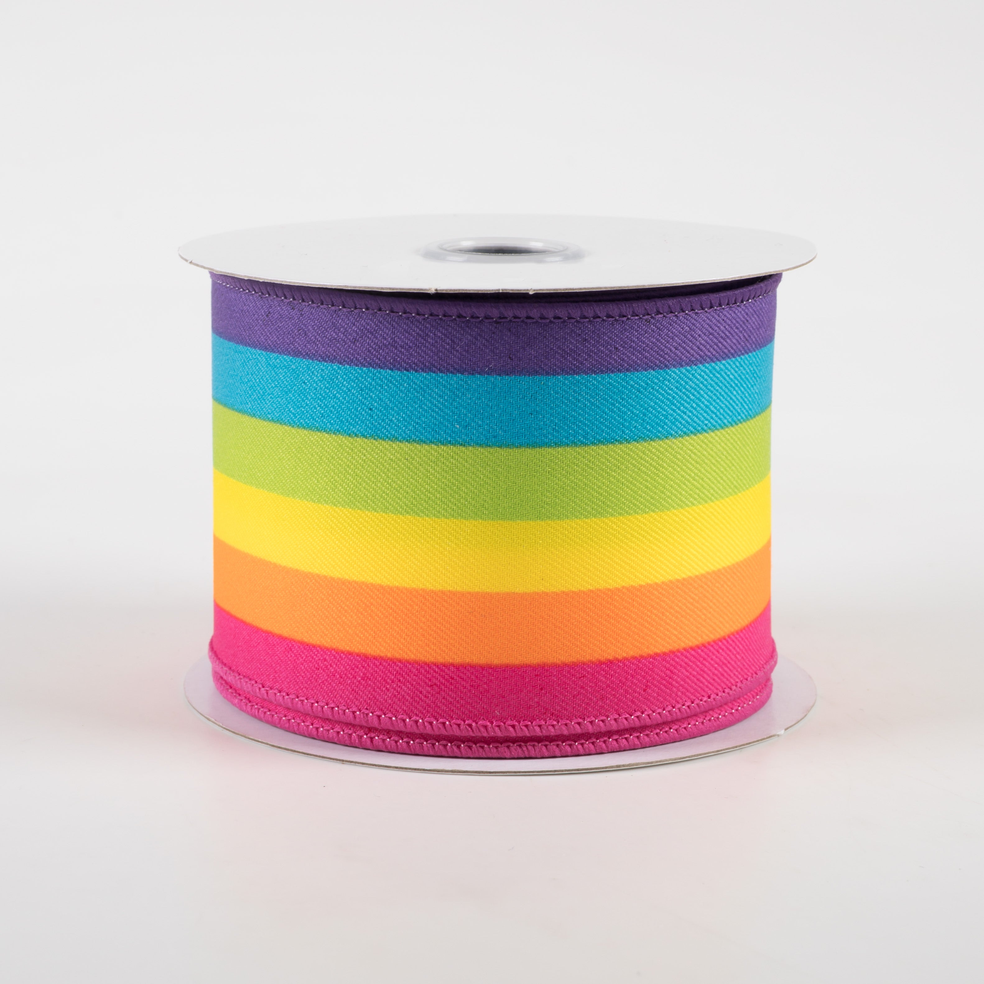2.5" Rainbow Vertical Stripe Ribbon (10 Yards)
