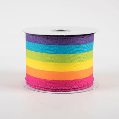 2.5" Rainbow Vertical Stripe Ribbon (10 Yards)