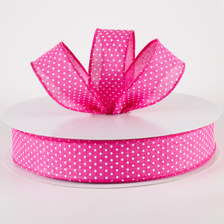 1.5" Raised Microdot Ribbon: Fuchsia Pink & White (50 Yards) Lifestyle Photo