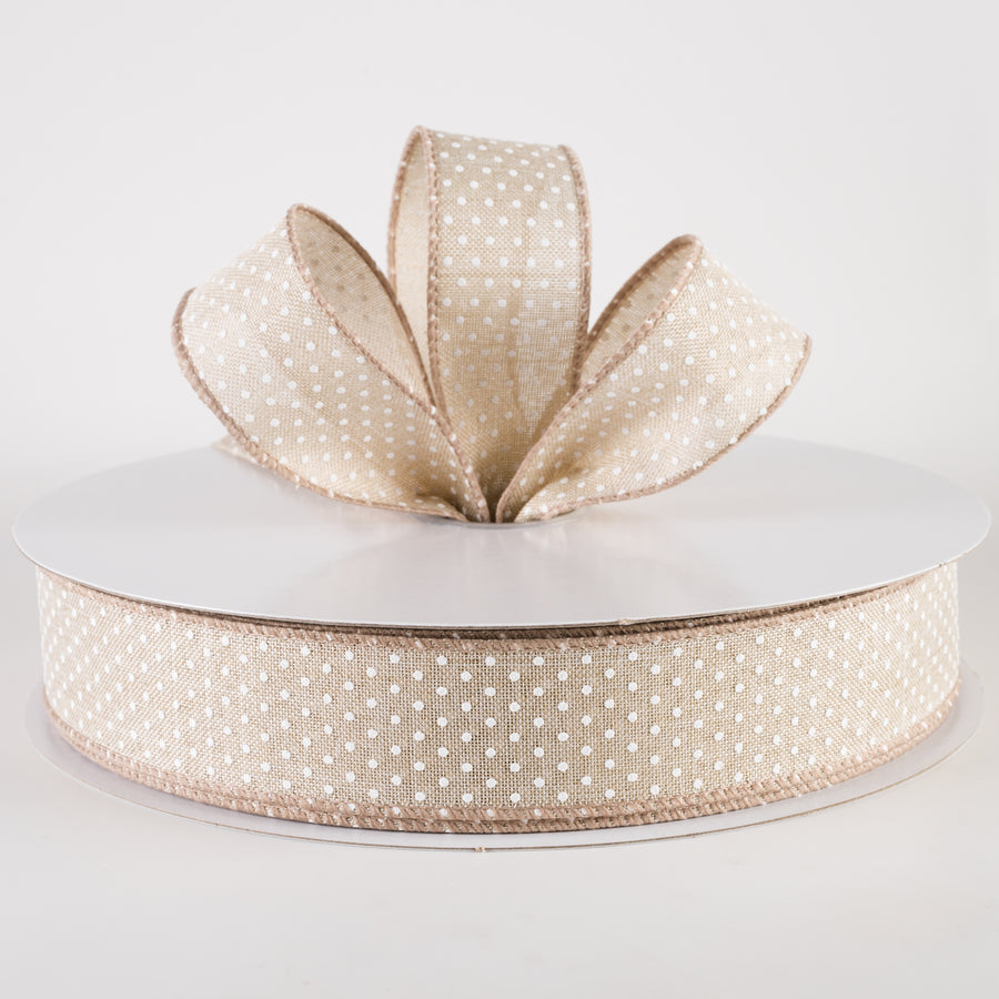 1.5" Raised Microdot Ribbon: Natural & White (50 Yards) Lifestyle Photo
