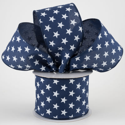 2.5" Random Star Ribbon: Navy Blue (10 Yards) Lifestyle Photo