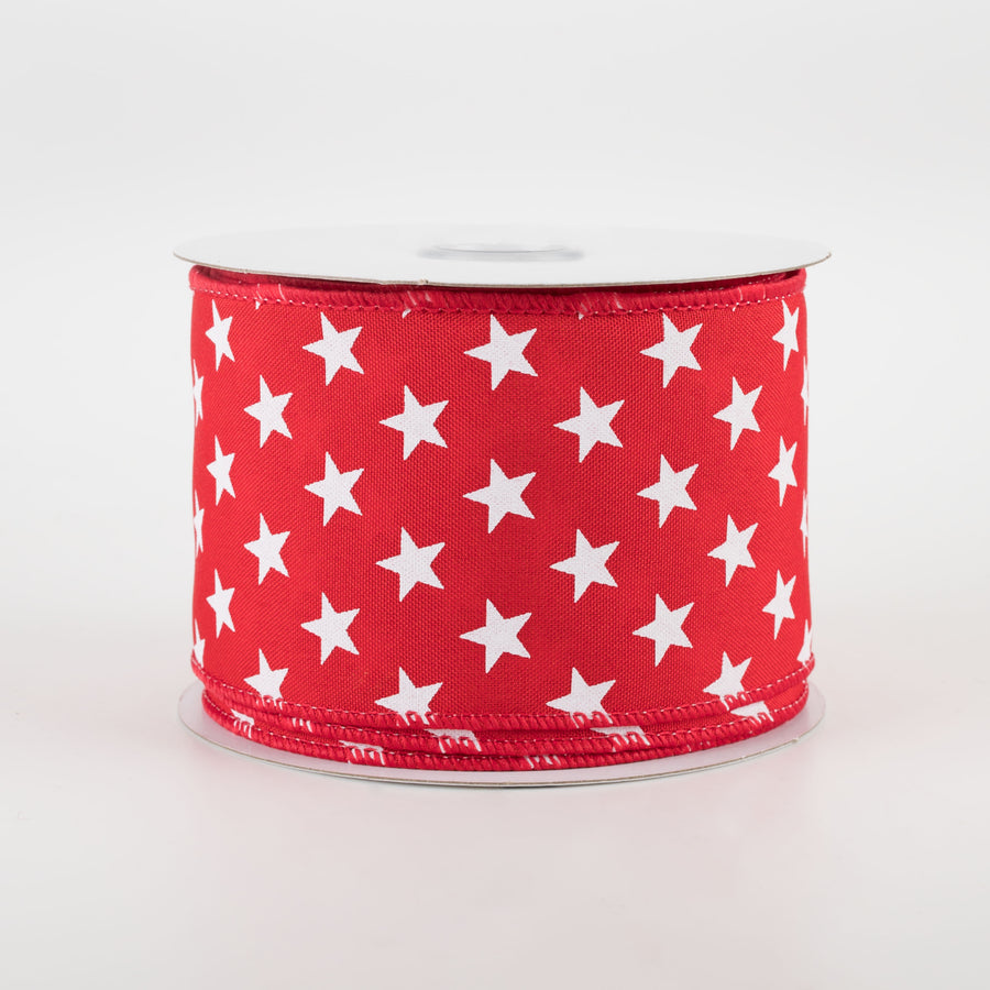 2.5" Random Star Ribbon: Red (10 Yards)