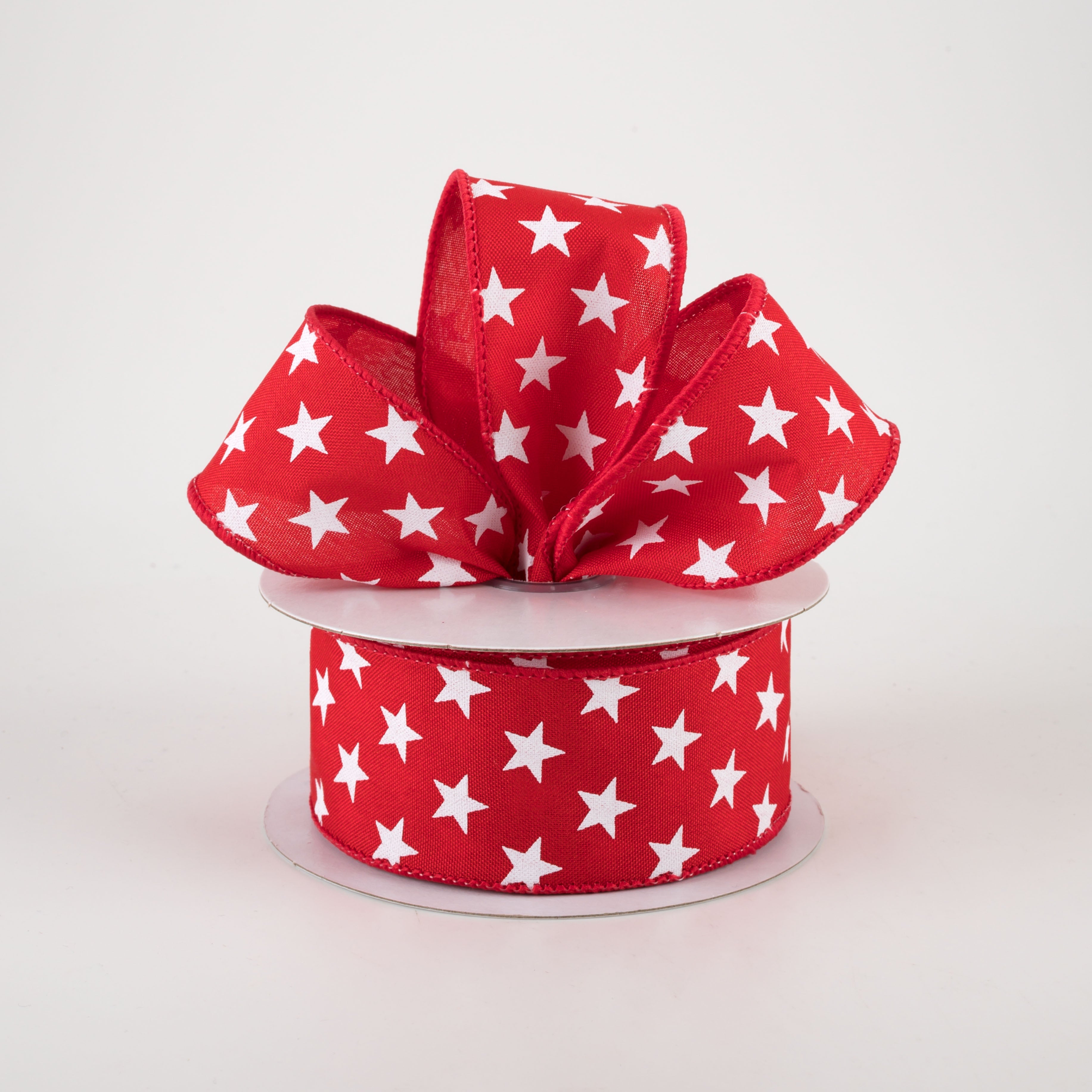 1.5" Random Star Ribbon: Red (10 Yards) Lifestyle Photo