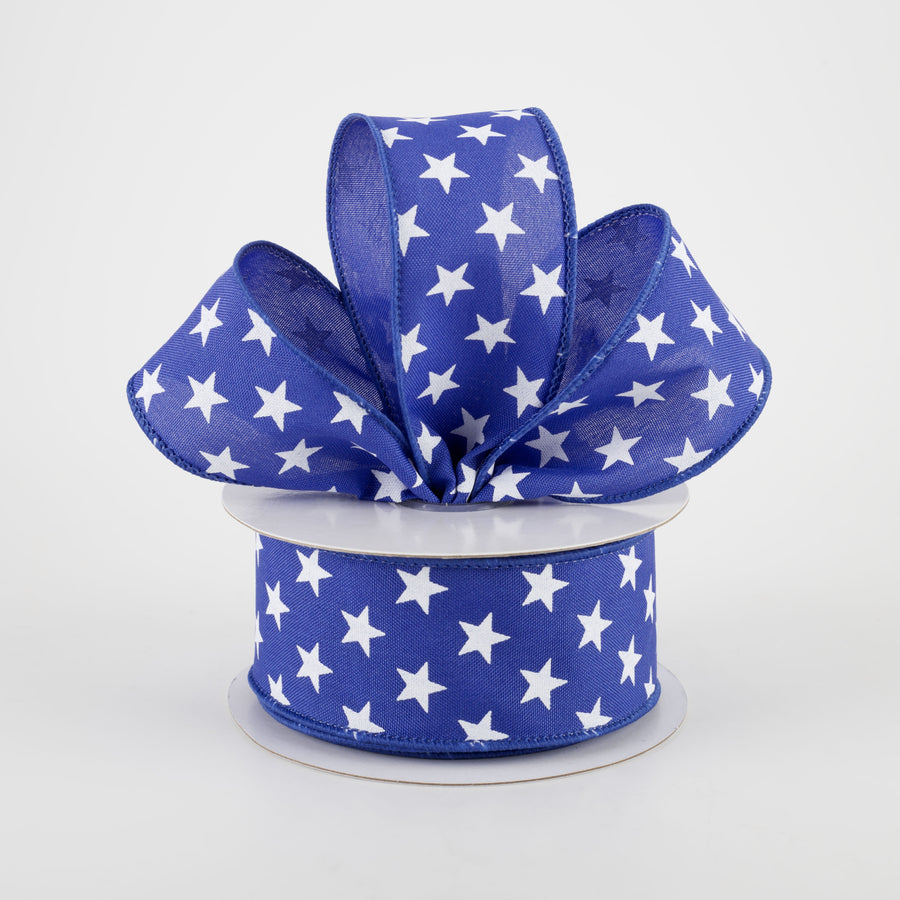 1.5" Random Star Ribbon: Royal Blue (10 Yards) Lifestyle Photo