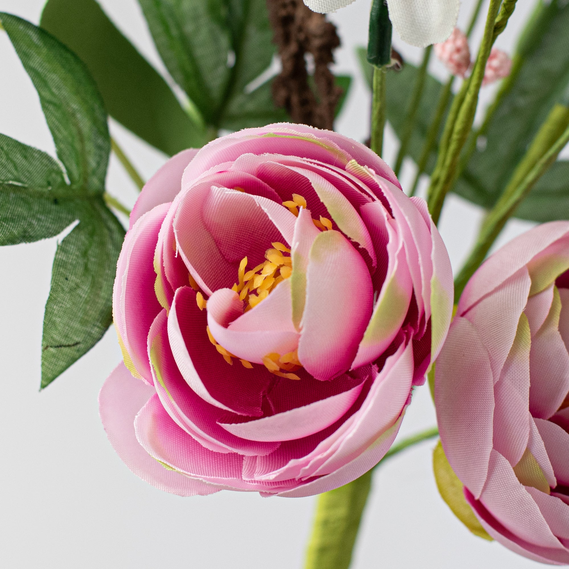 17" Ranunculus Berry Leaves Pick: Pink Lifestyle Photo