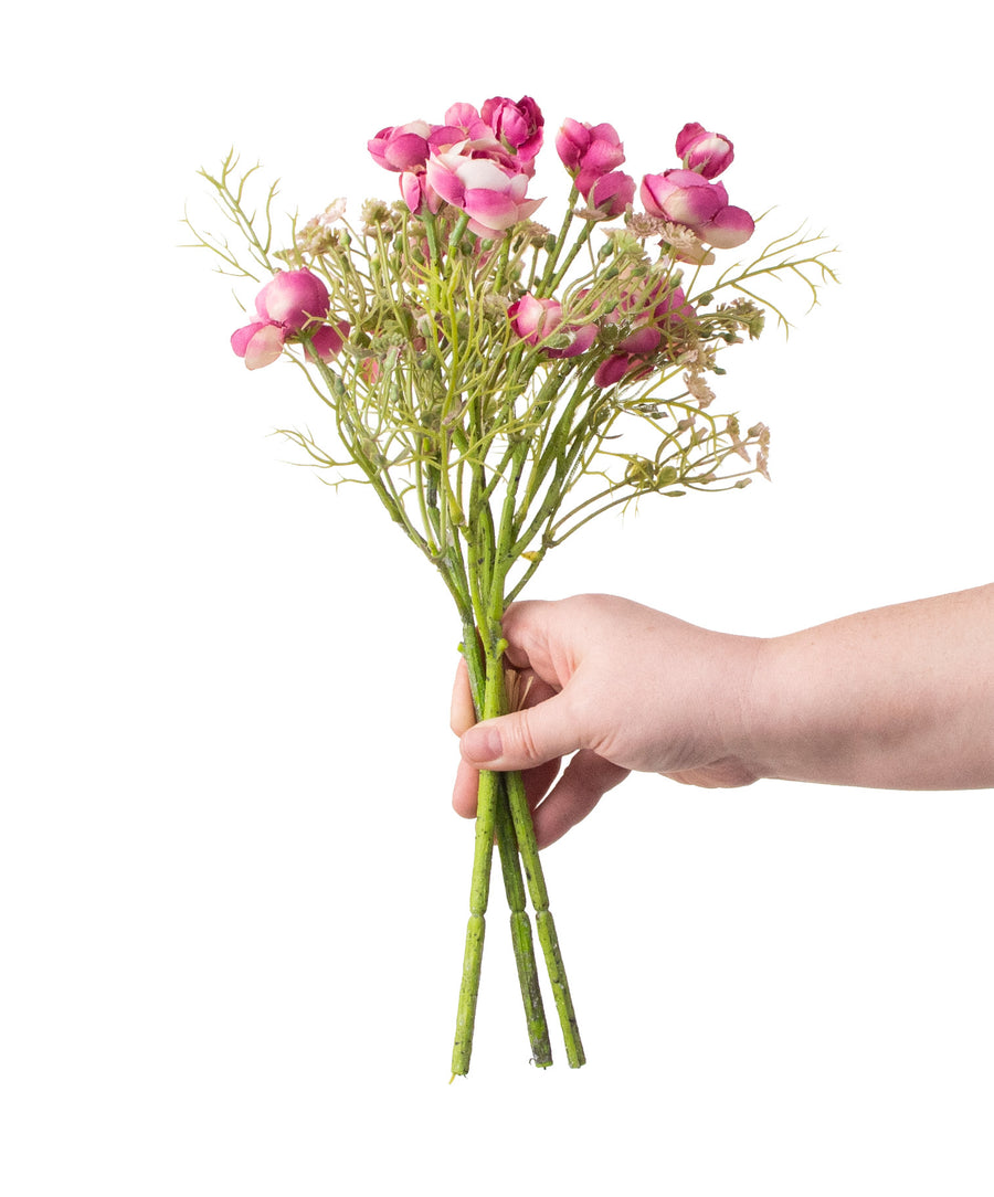 14" Ranunculus Bundle: Fuchsia detail photo 3