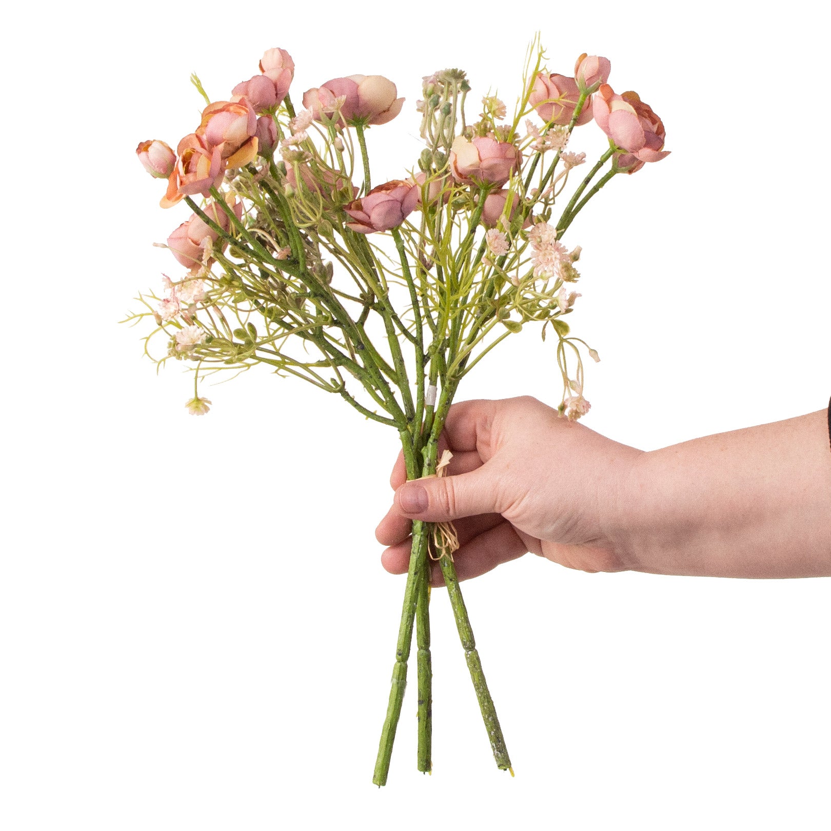 14" Ranunculus Bundle: Mauve Beige detail photo 4