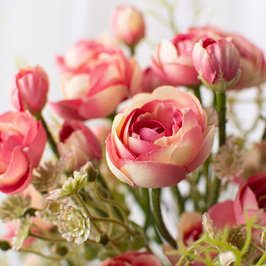 14" Ranunculus Bundle: Mauve Cream detail photo 3