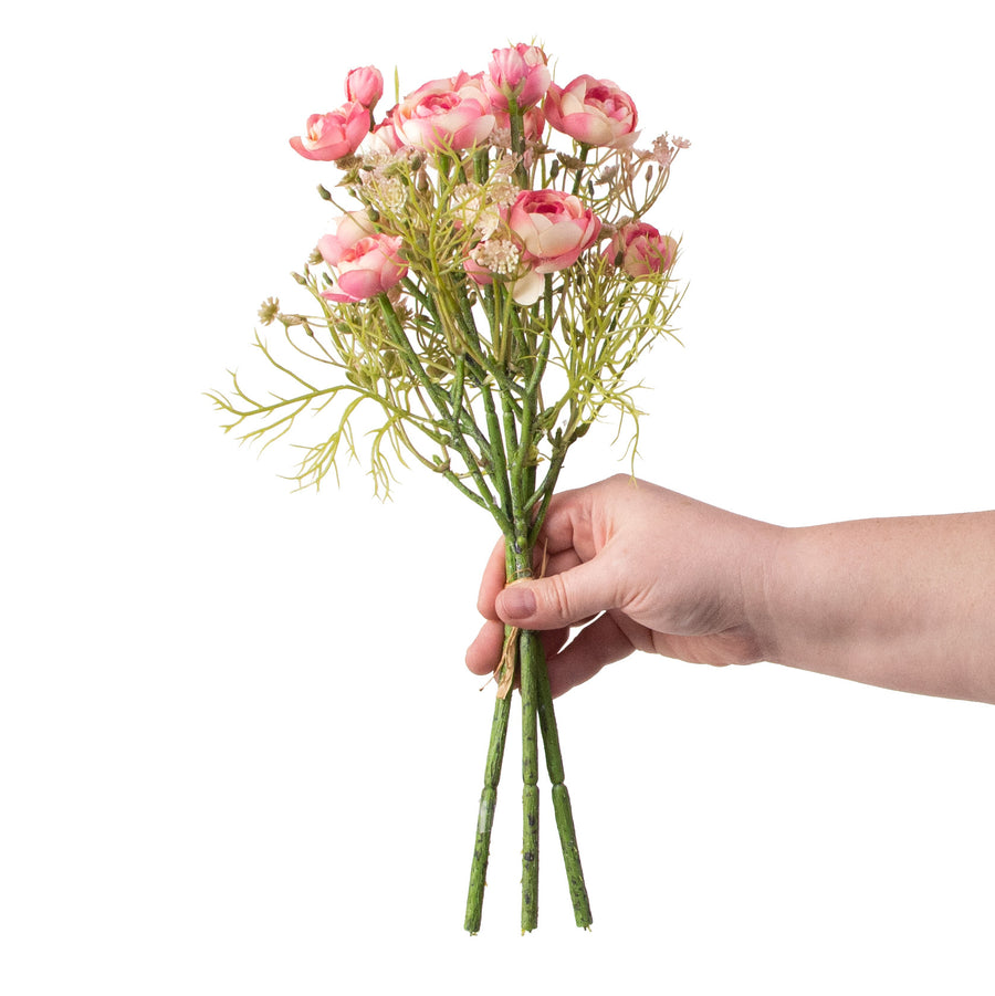 14" Ranunculus Bundle: Mauve Cream detail photo 4
