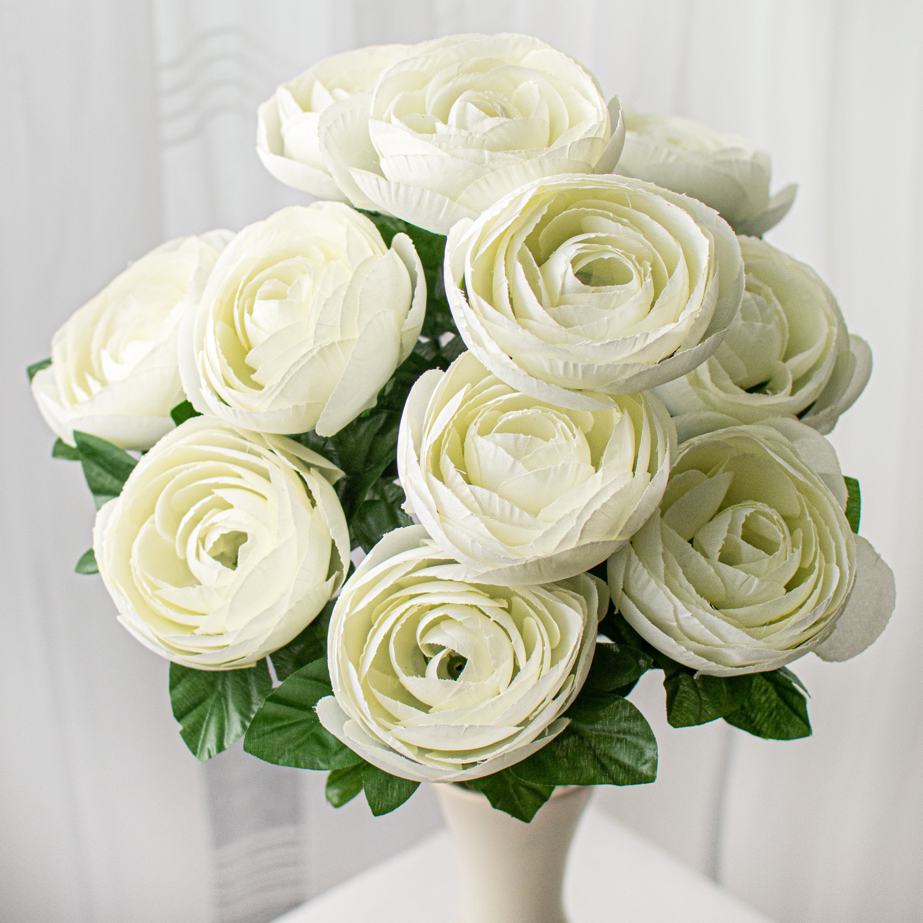 20" Ranunculus Bush: Cream (12 Stem) Item Number: 63329CM