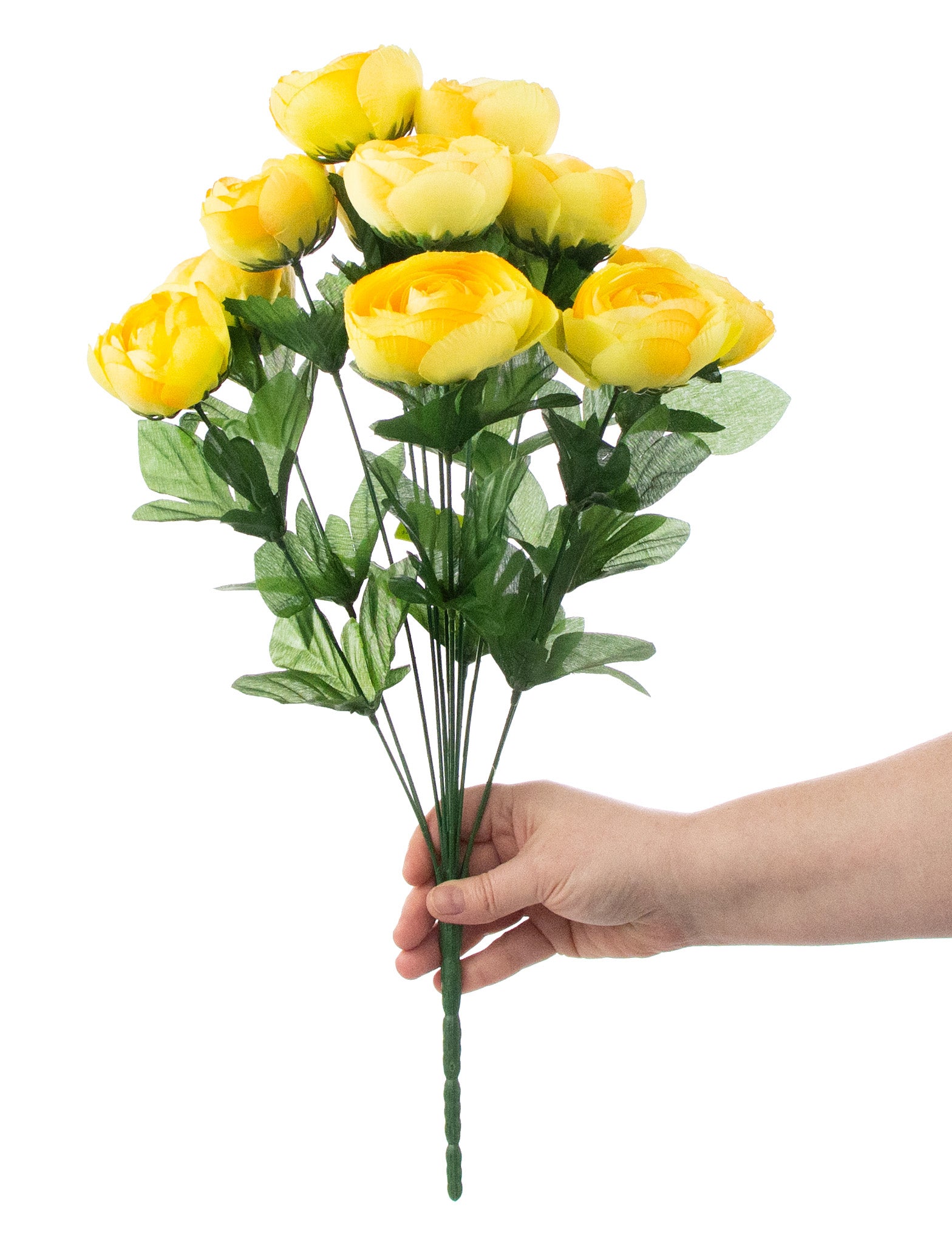 20" Ranunculus Bush: Yellow (12 Stem) detail photo 3