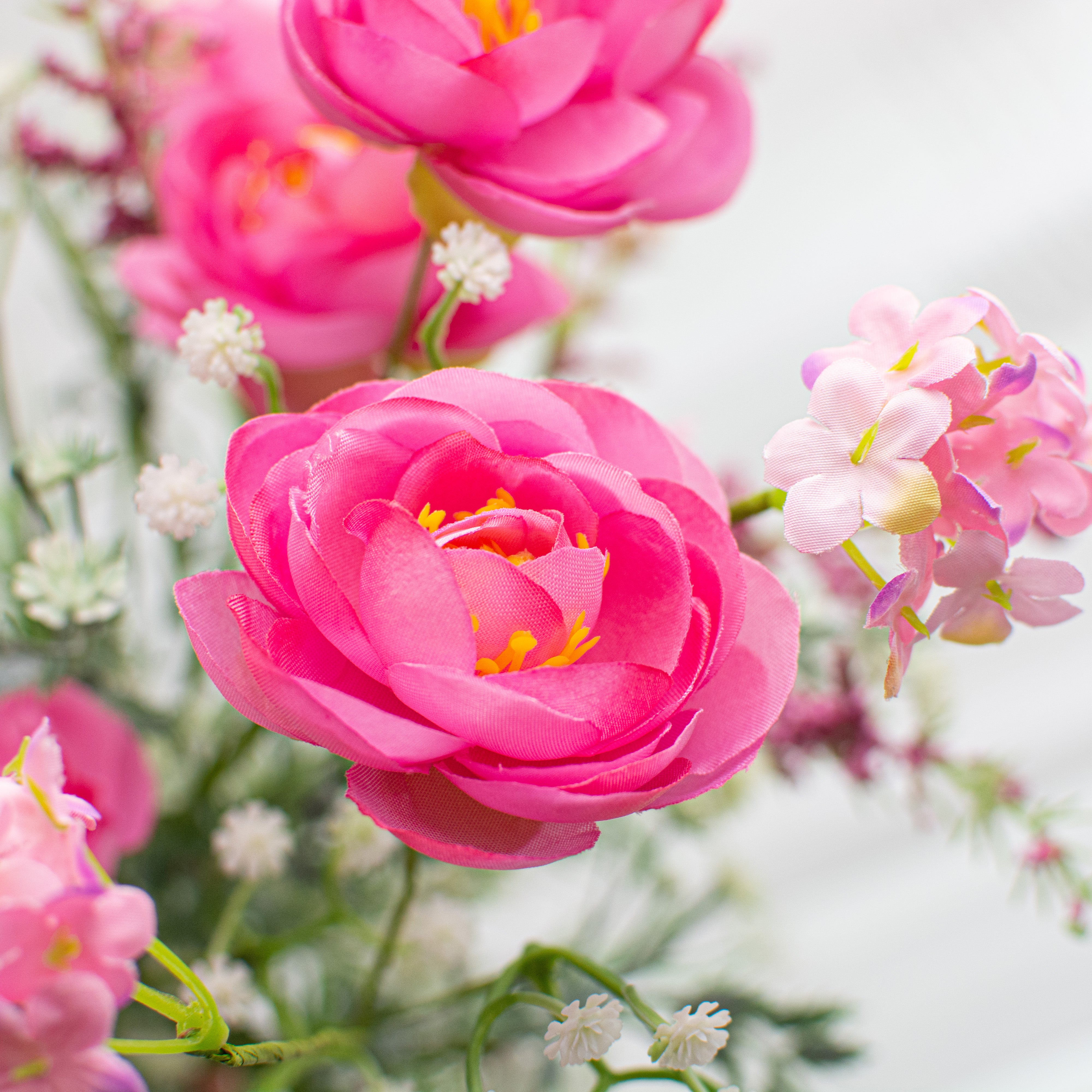 21" Ranunculus Filler Bush: Fuchsia Pink Lifestyle Photo
