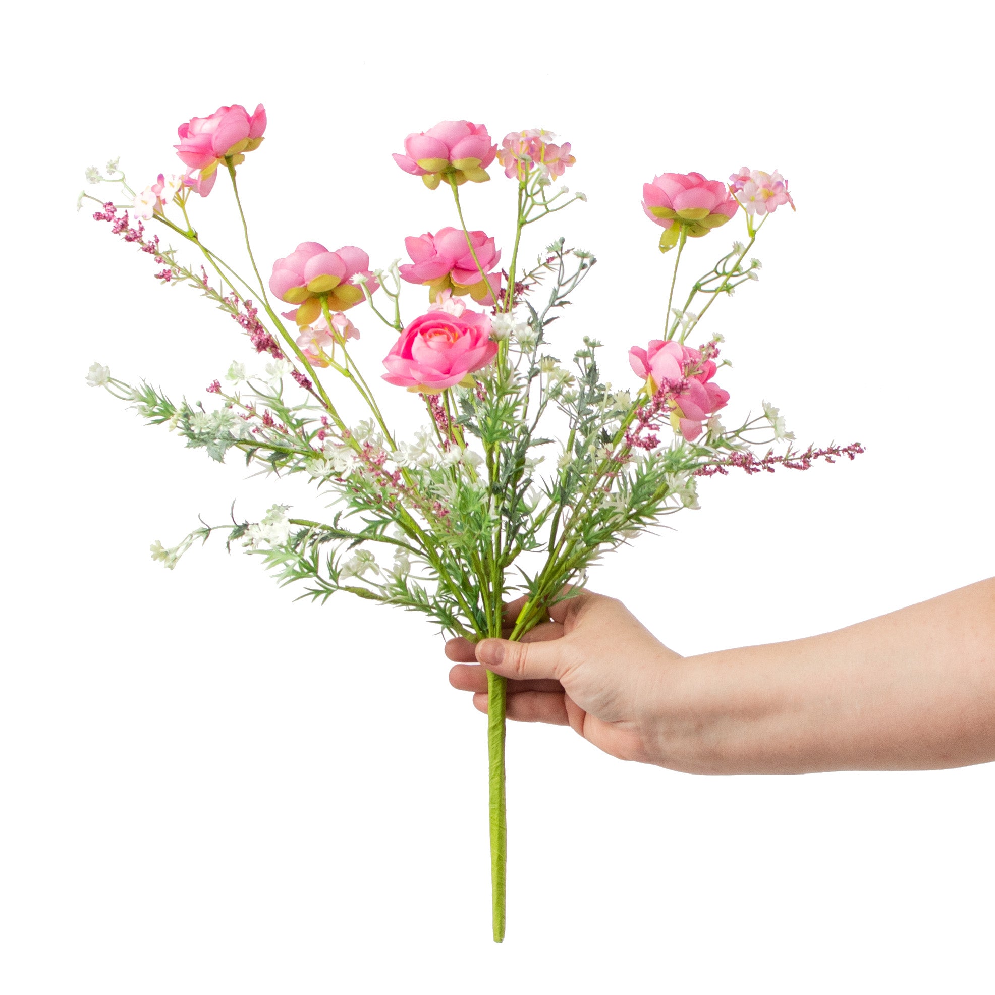 21" Ranunculus Filler Bush: Fuchsia Pink detail photo 3