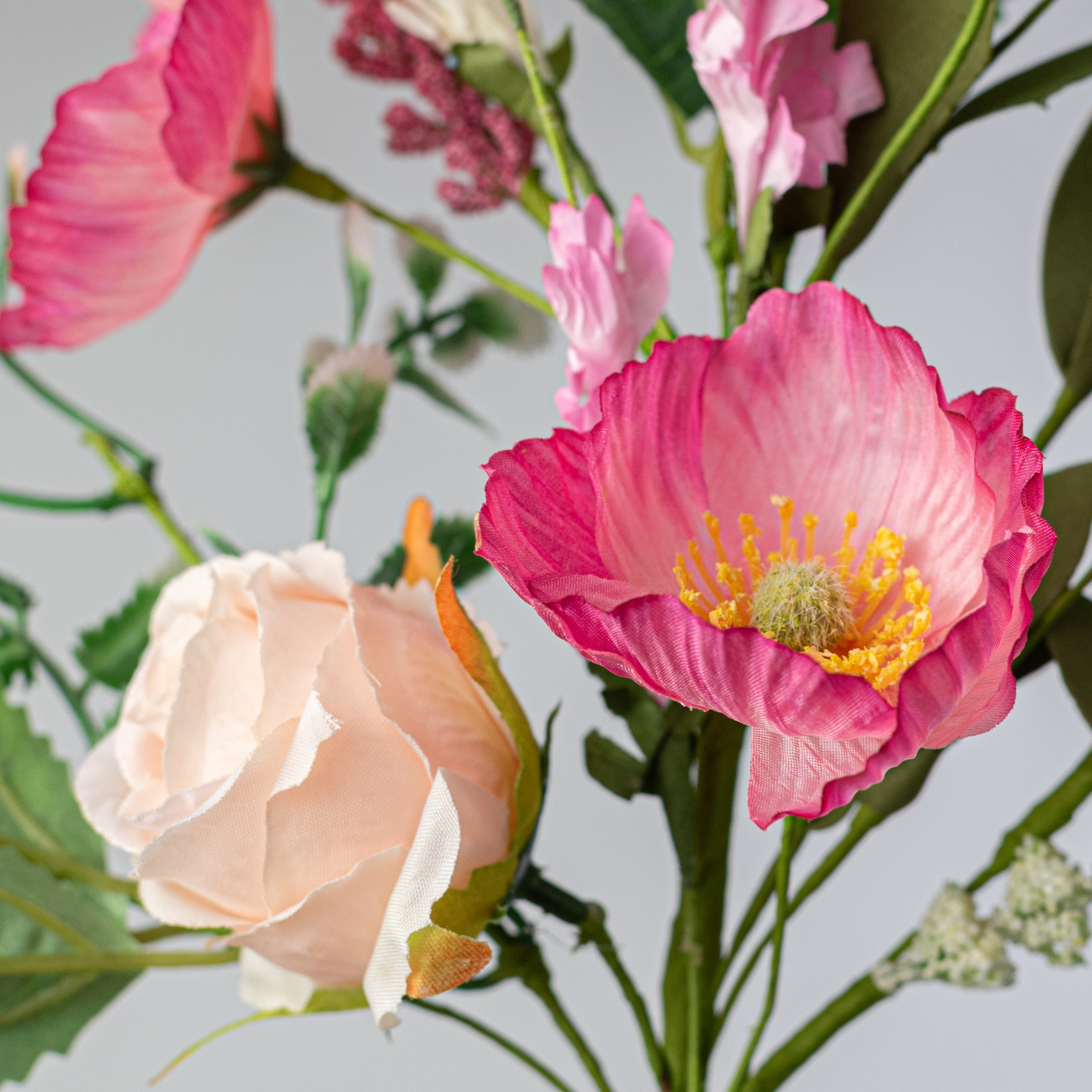 18" Ranunculus & Poppy Flower Spray Lifestyle Photo