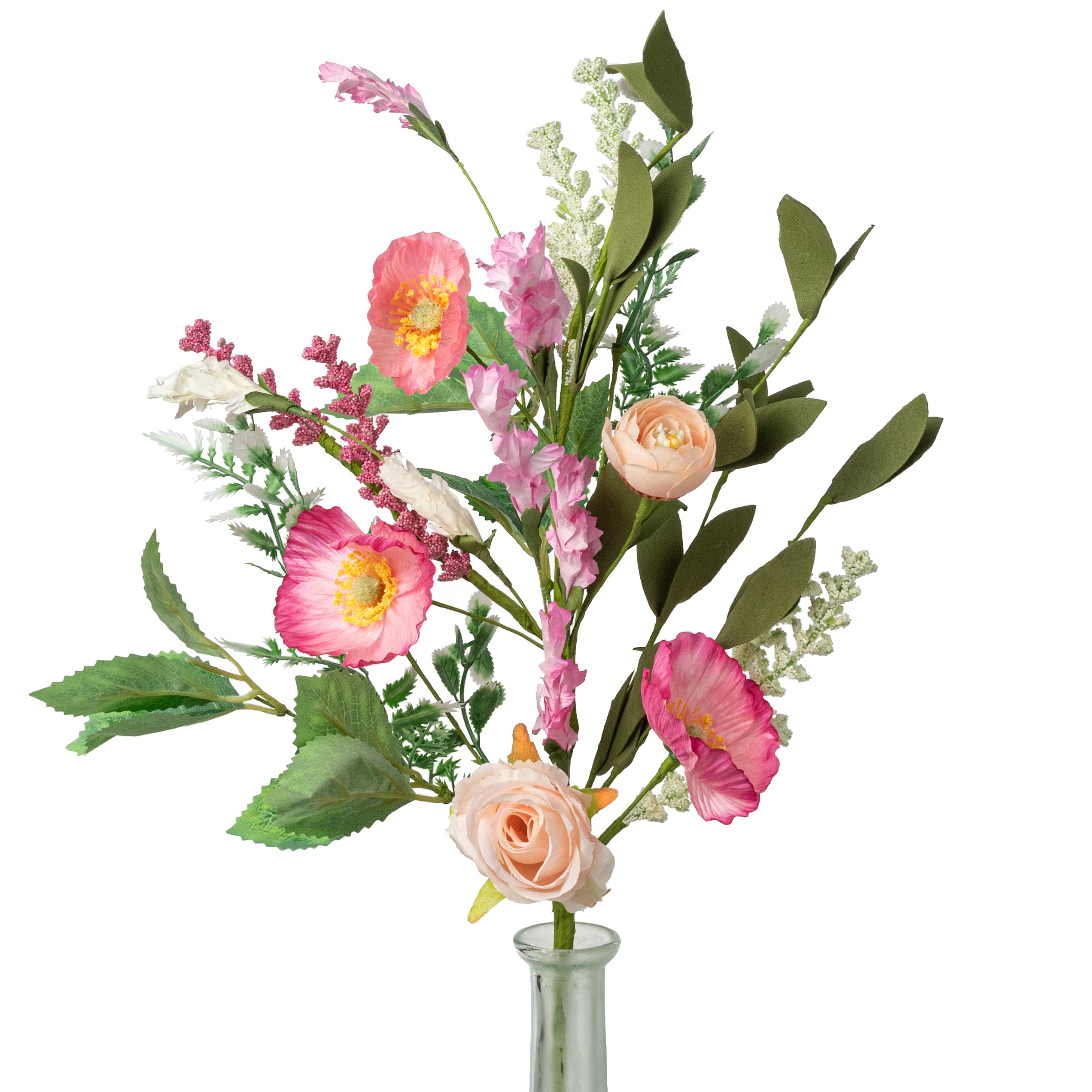 18" Ranunculus & Poppy Flower Spray Item Number: 64902