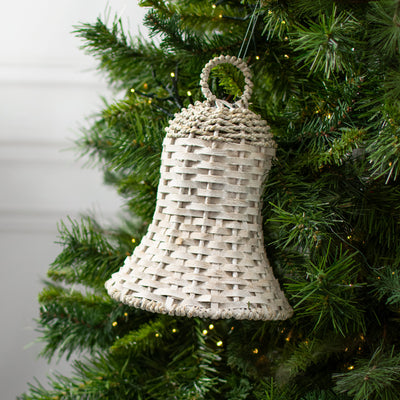 9" Rattan Liberty Bell: White Lifestyle Photo
