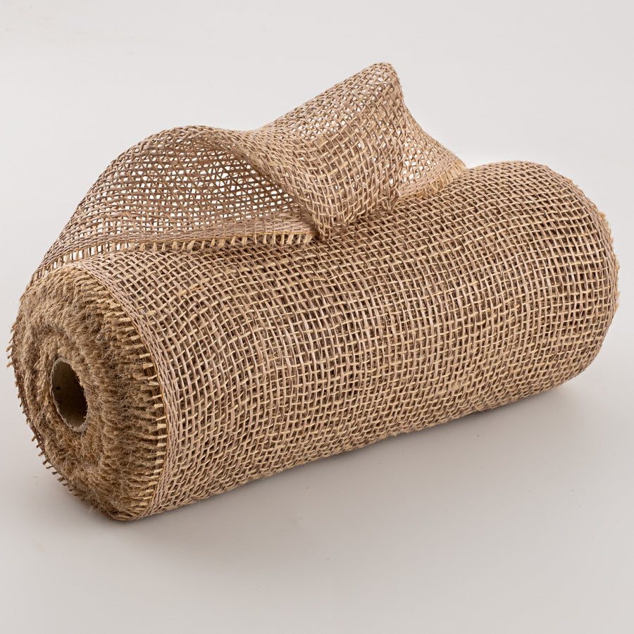 10" Poly Burlap & Jute Mesh: Natural