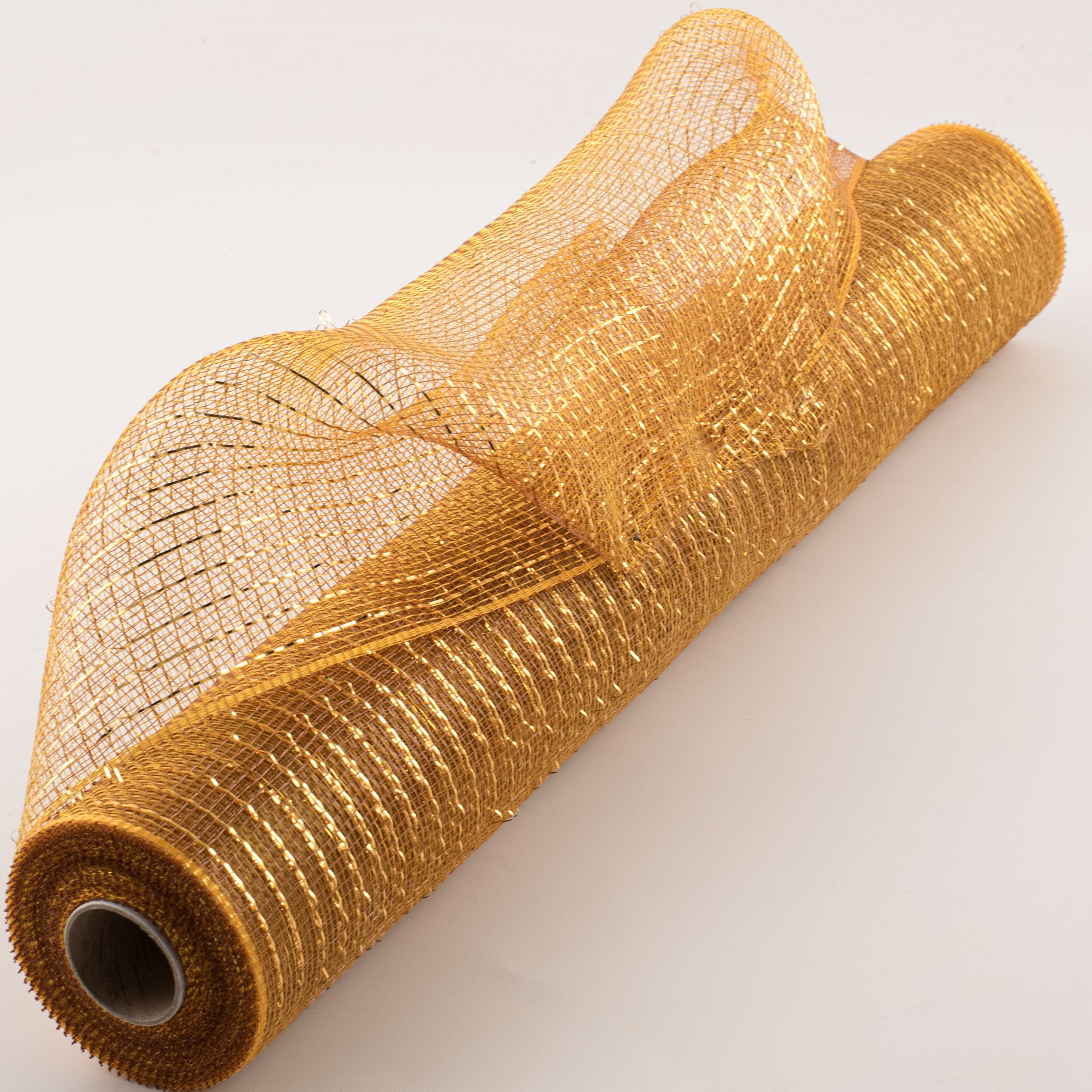 21" Poly Deco Mesh: Metallic Gold & Gold