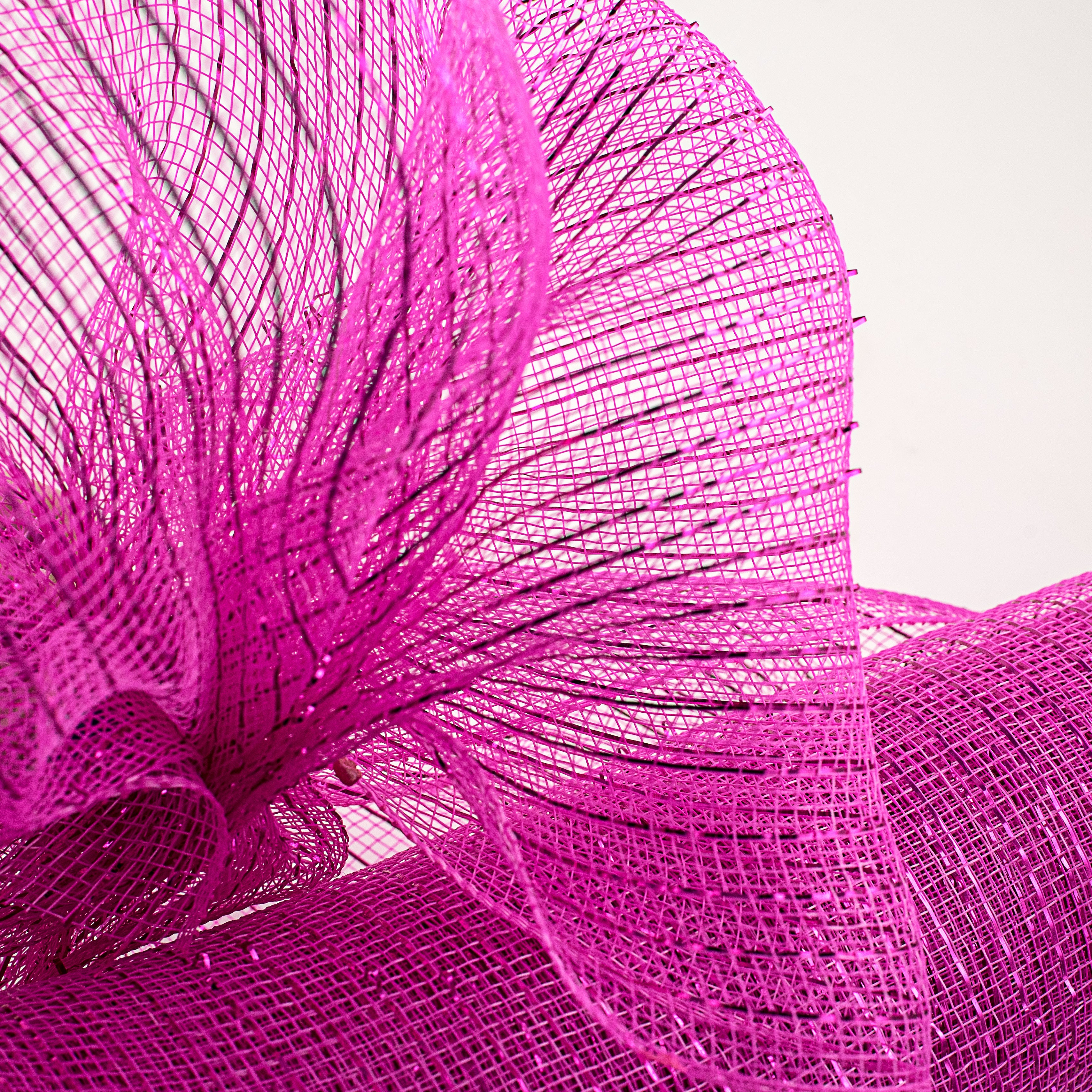 21" Poly Deco Mesh: Metallic Hot Pink