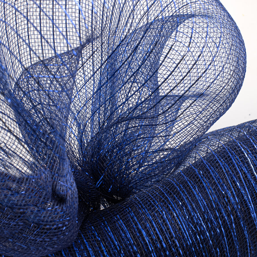 21" Poly Deco Mesh: Metallic Navy/Royal