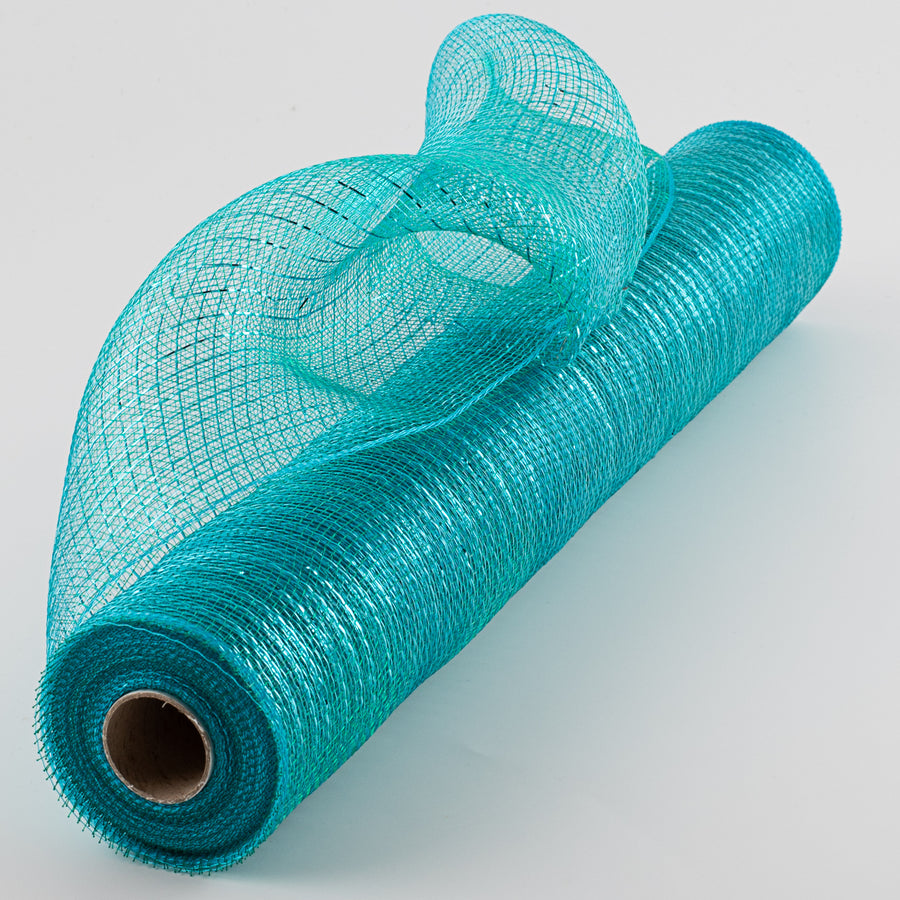 21" Poly Deco Mesh: Metallic Teal