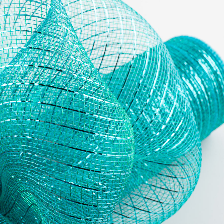21" Poly Deco Mesh: Metallic Teal