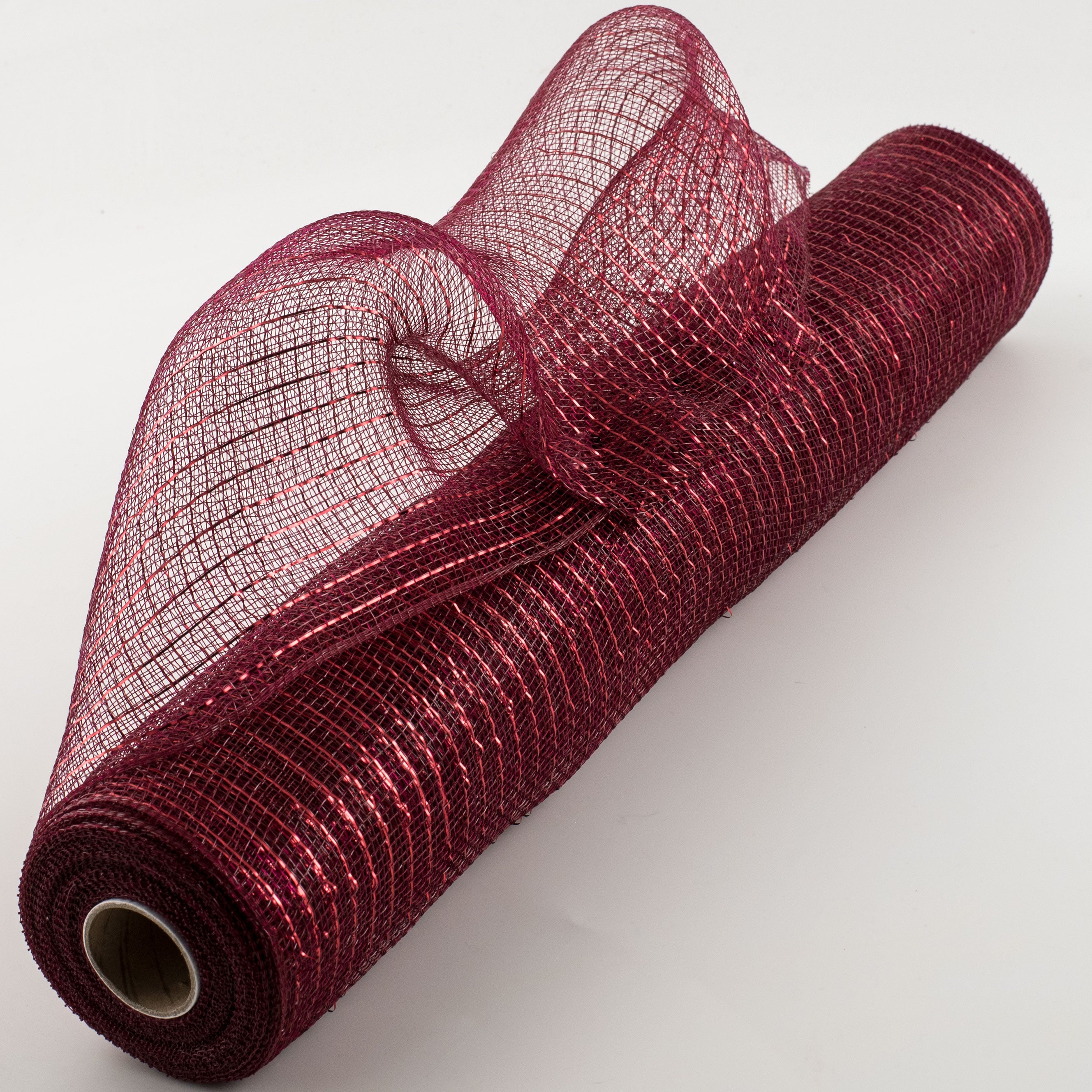 21" Poly Deco Mesh: Metallic Burgundy & Red
