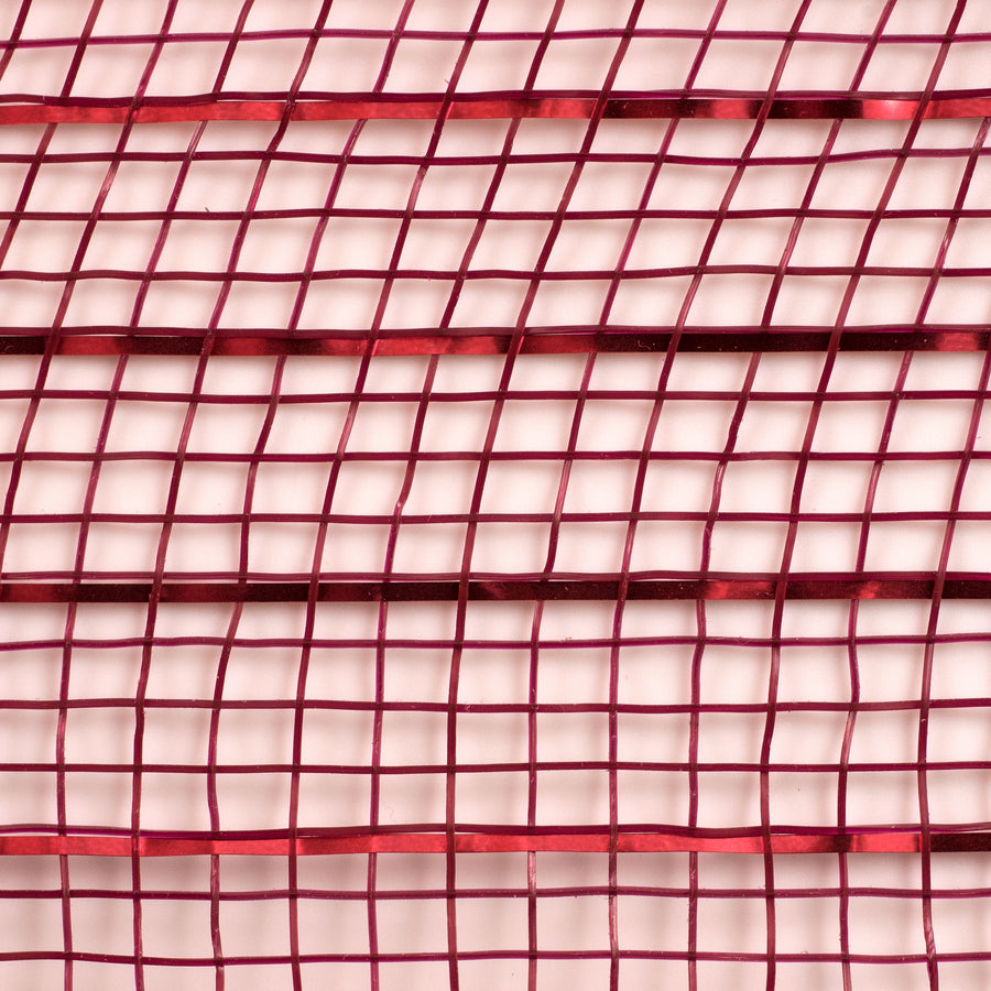21" Poly Deco Mesh: Metallic Burgundy & Red