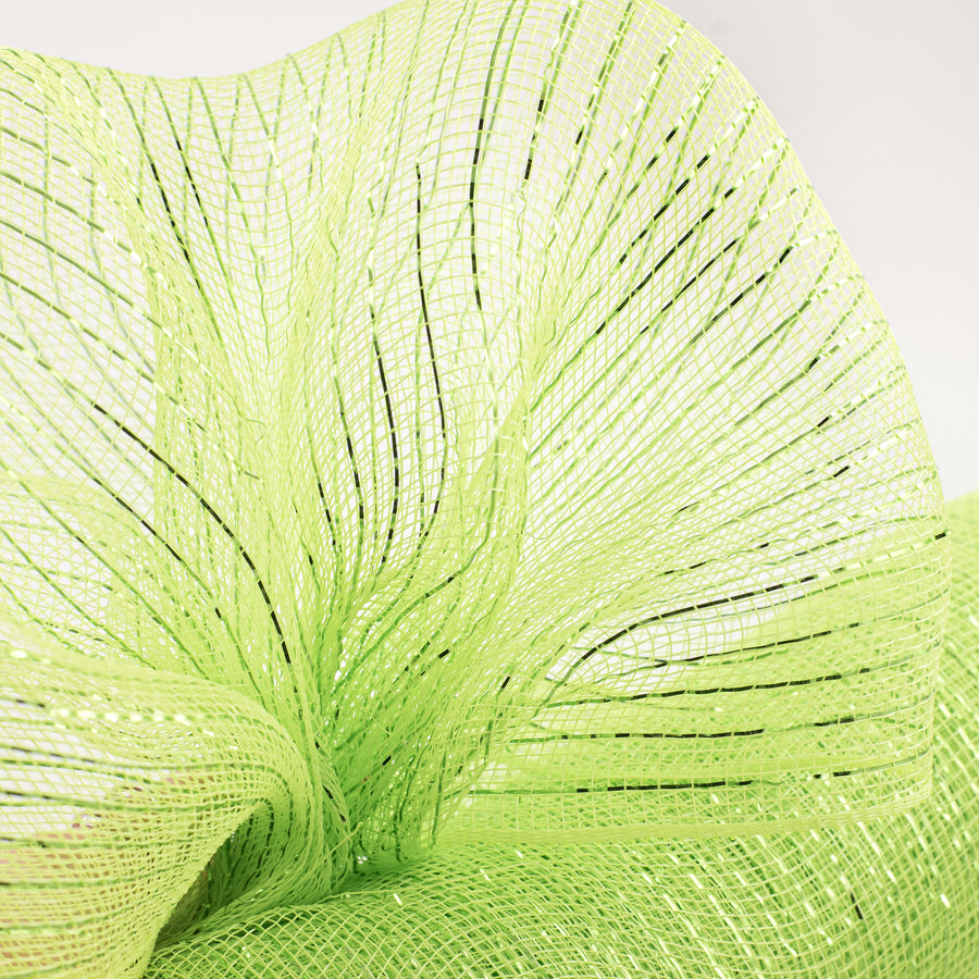 21" Poly Deco Mesh: Metallic Apple Green