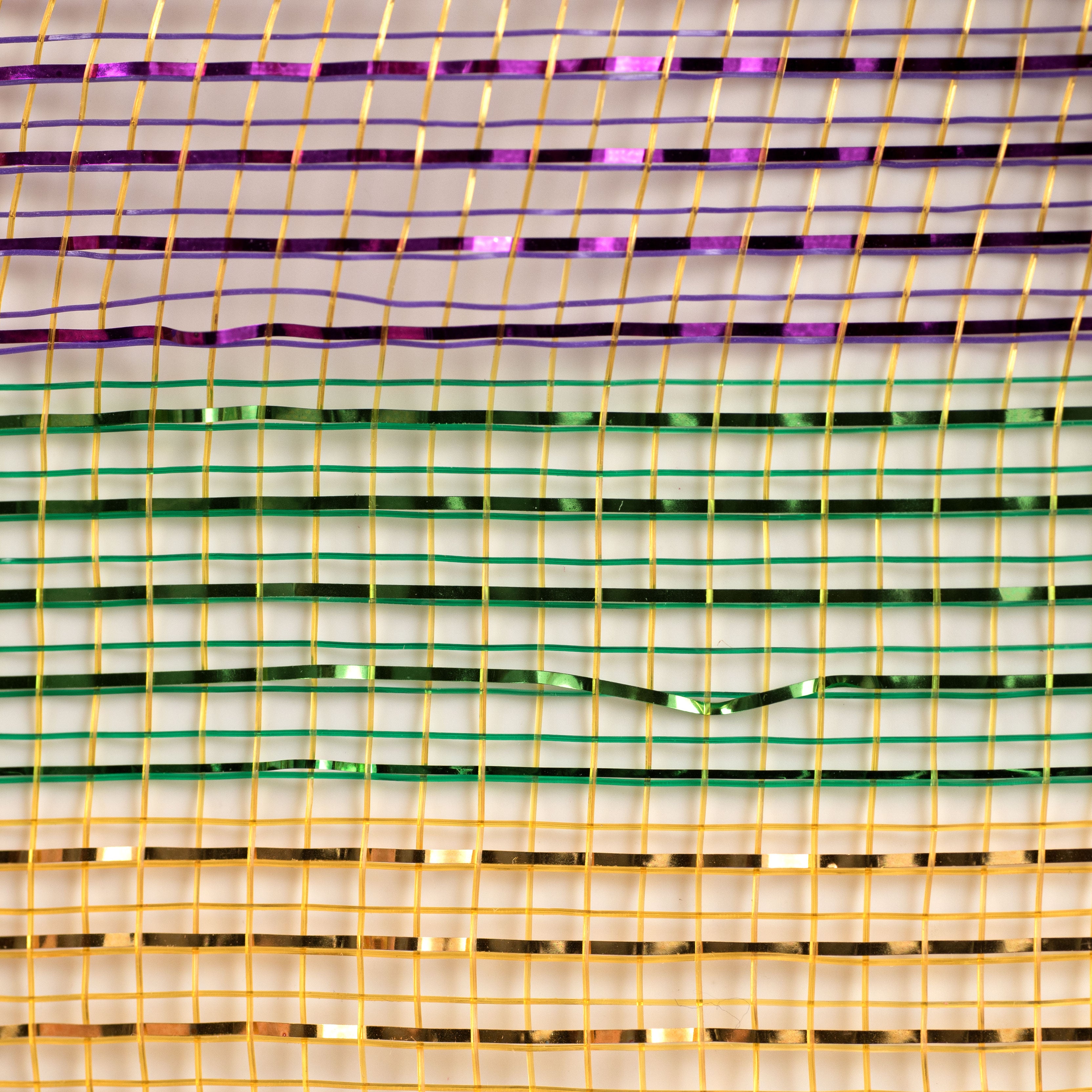 21" Poly Deco Mesh: Mardi Gras Stripe