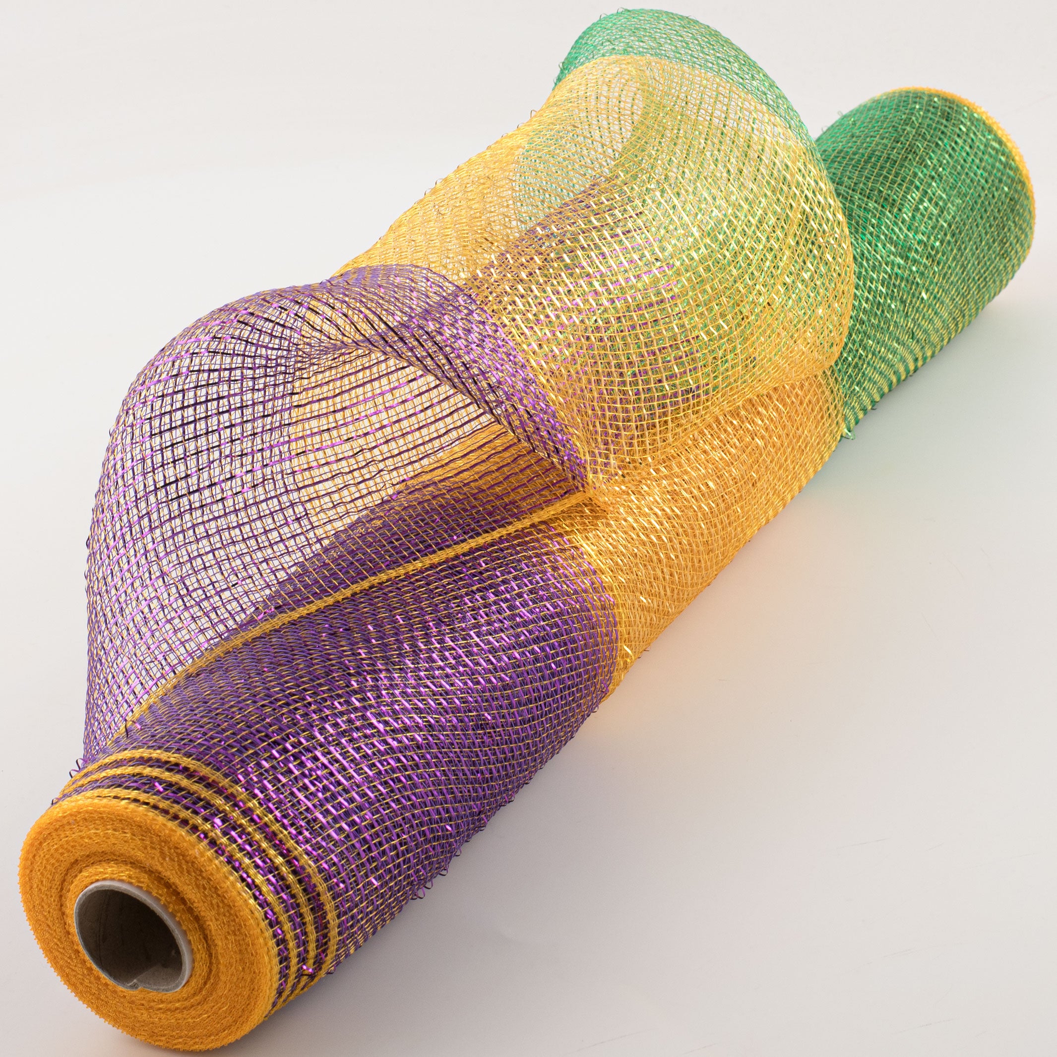 21" Poly Deco Mesh: Mardi Gras Bold