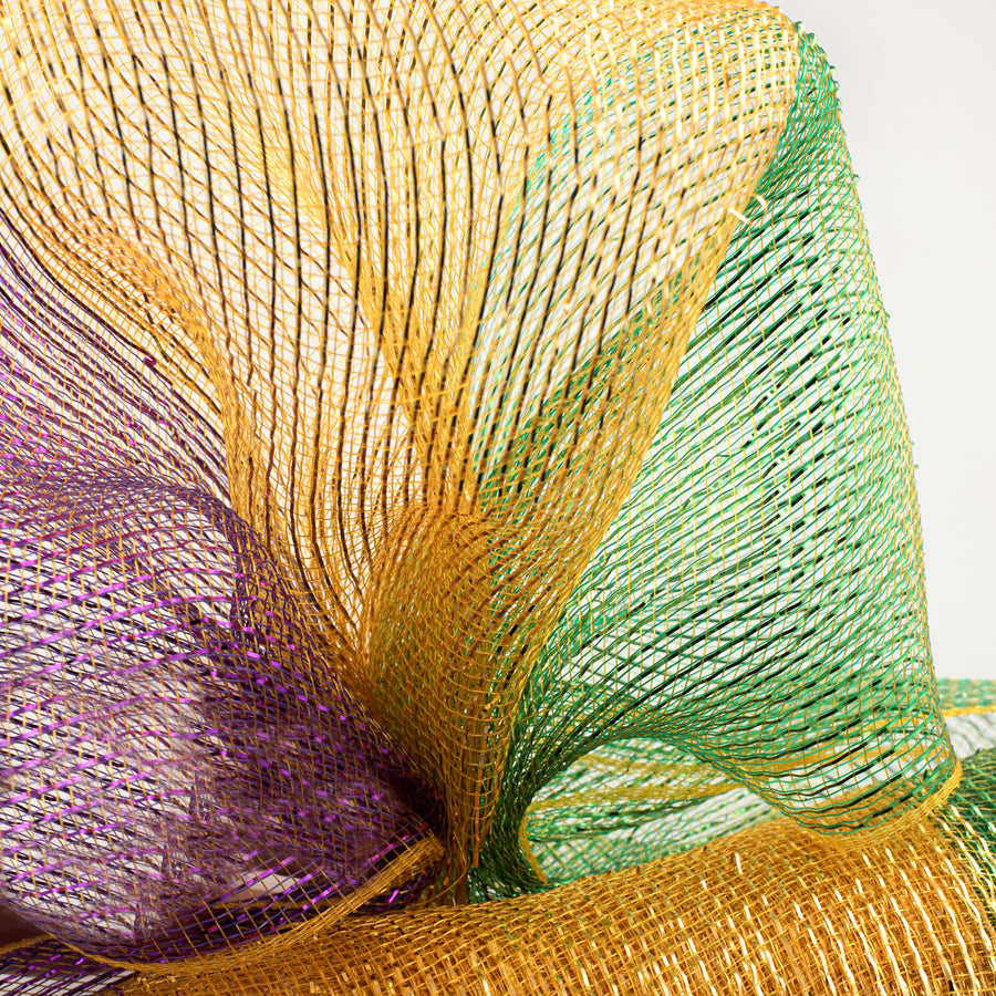 21" Poly Deco Mesh: Mardi Gras Bold