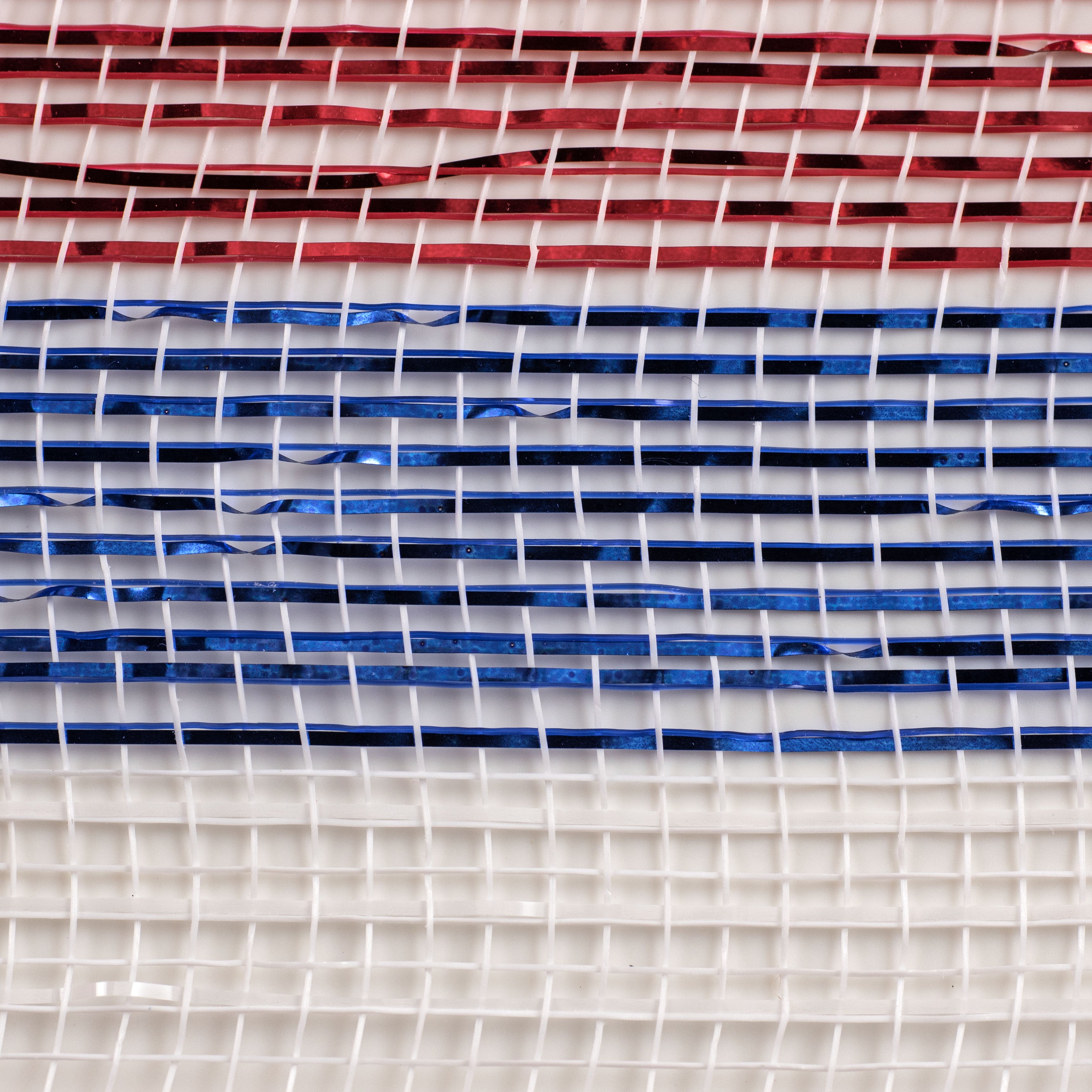 21" Poly Deco Mesh: RWB Stripes