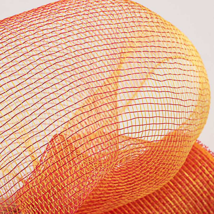 10" Poly Deco Mesh: 2-Tone Red/Gold