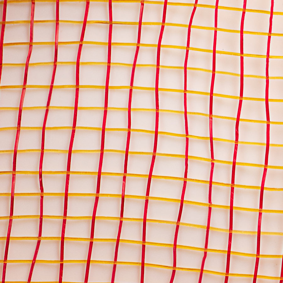 10" Poly Deco Mesh: 2-Tone Red/Gold