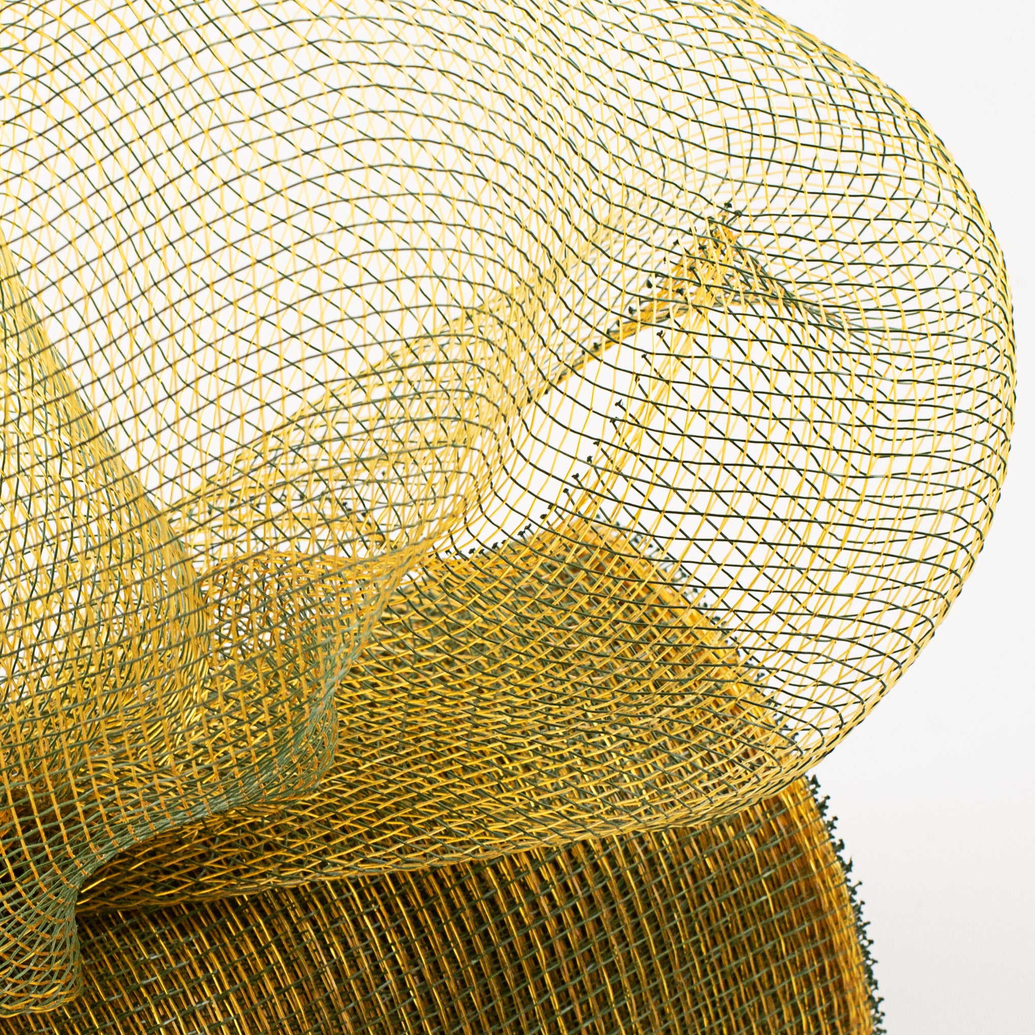 10" Poly Deco Mesh: 2-Tone Moss Green/Gold