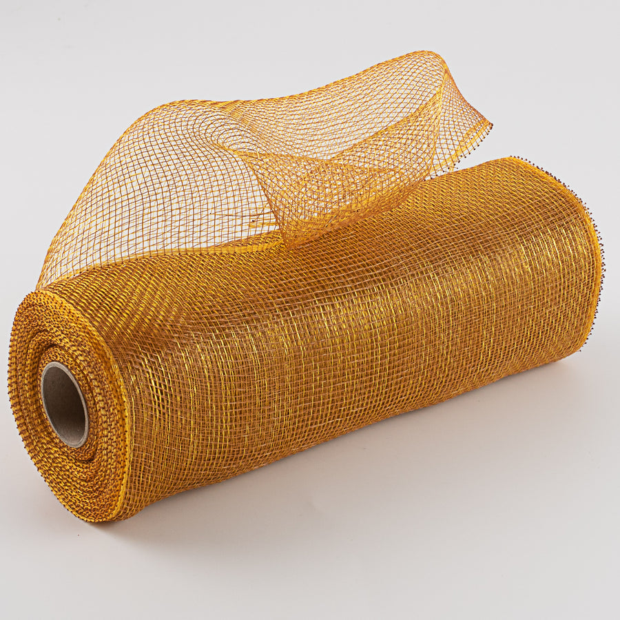 10" Poly Deco Mesh: 2-Tone Brown/Gold
