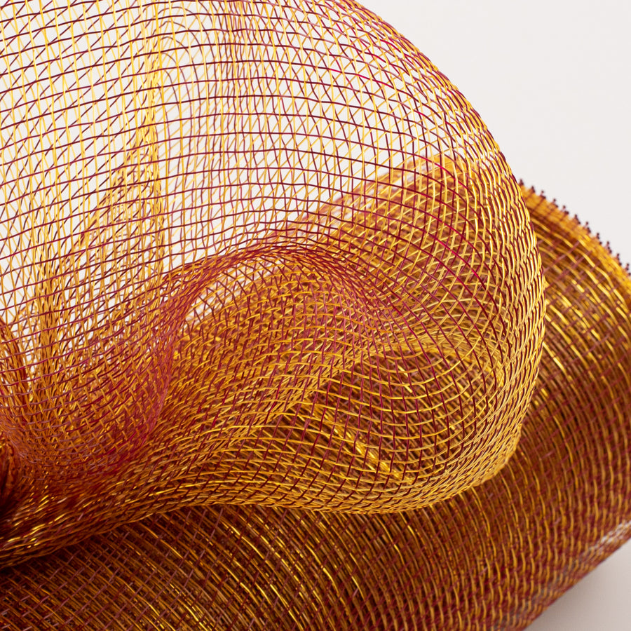10" Poly Deco Mesh: 2-Tone Burgundy/Gold