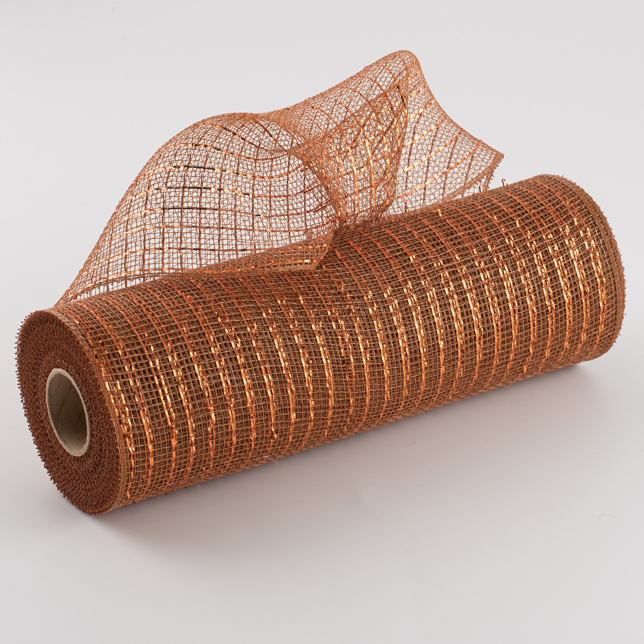 10" Poly Deco Mesh: Metallic Brown/Copper