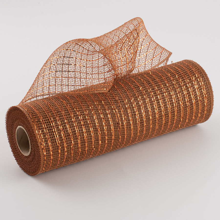 10" Poly Deco Mesh: Metallic Brown/Copper