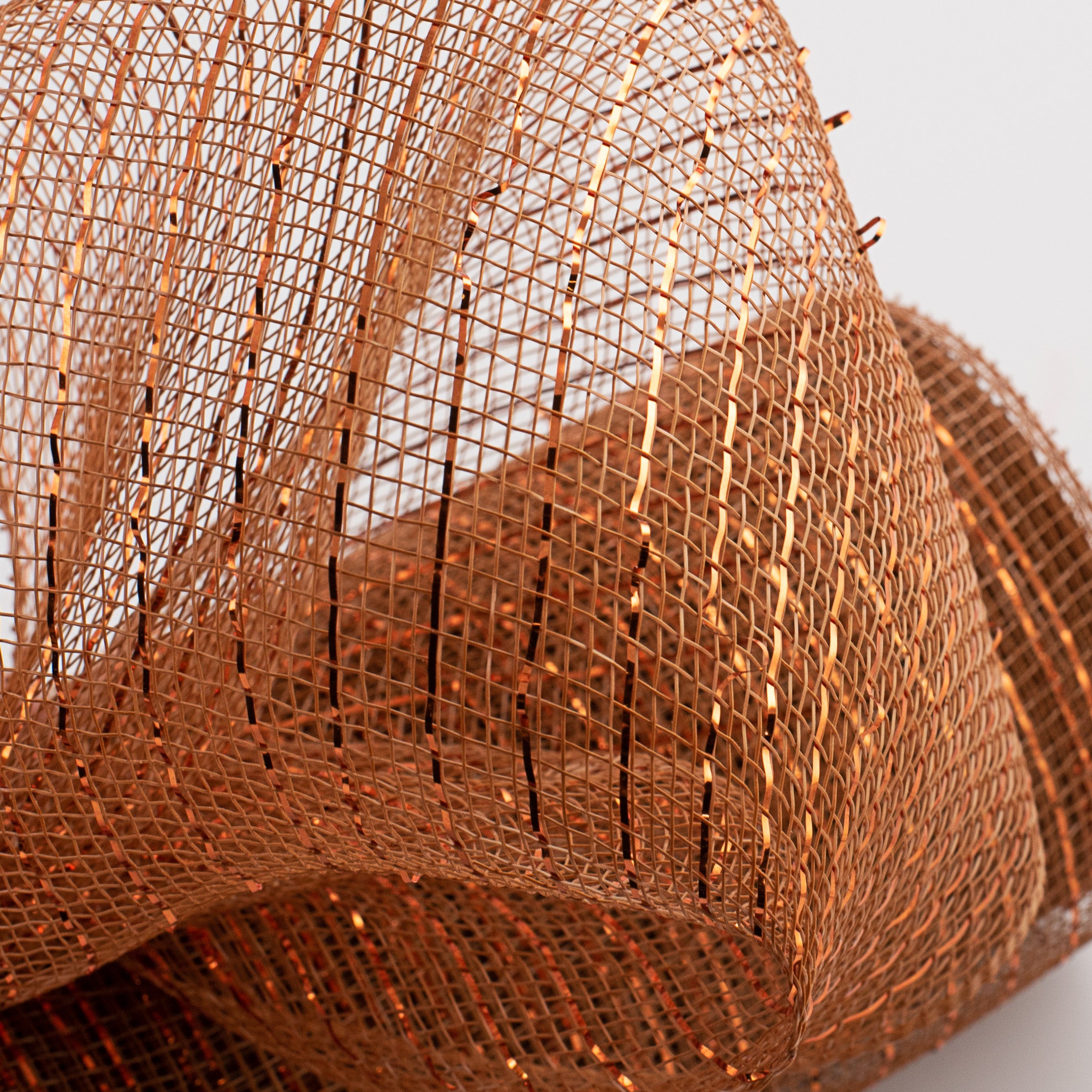 10" Poly Deco Mesh: Metallic Brown/Copper