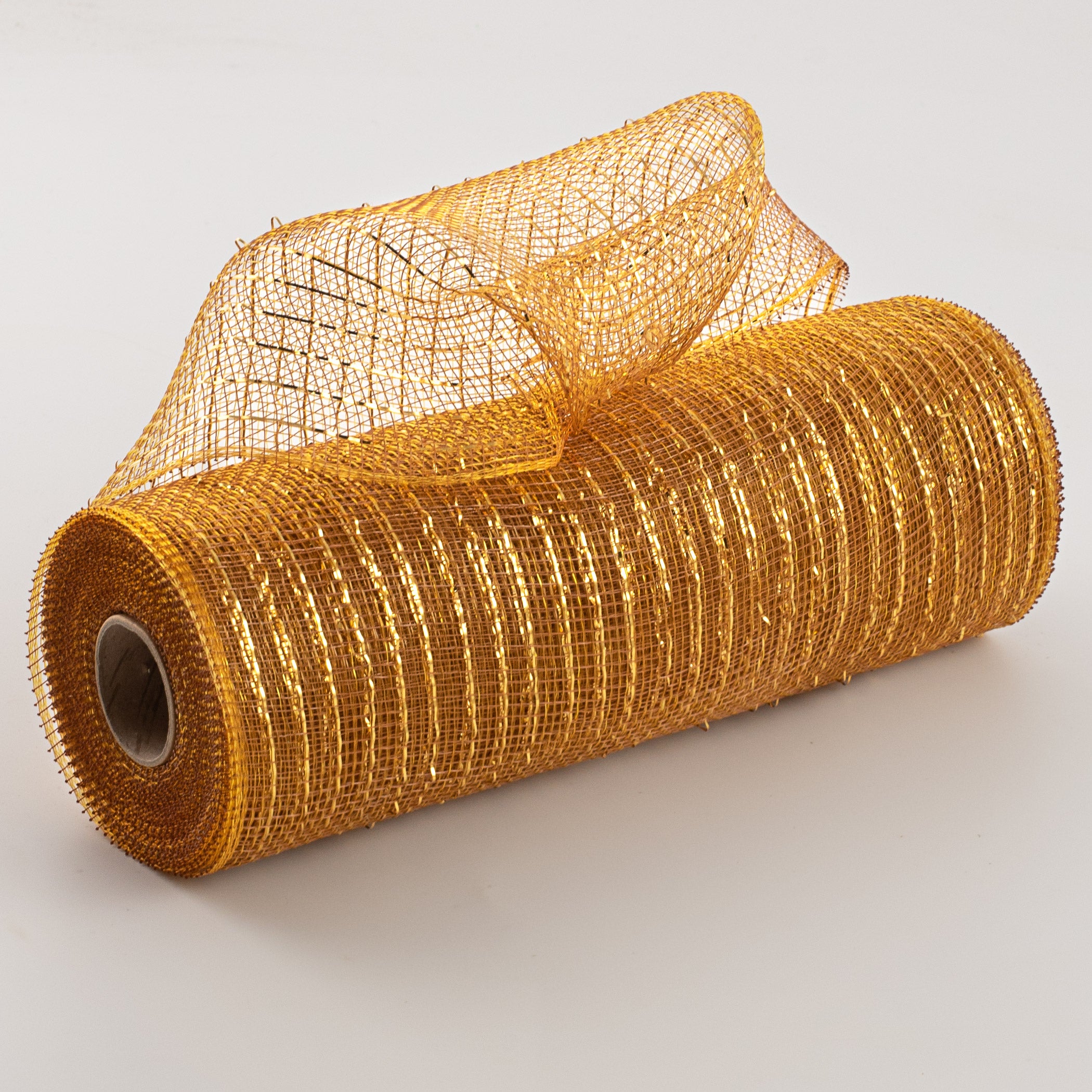 10" Poly Deco Mesh: Metallic Brown/Gold